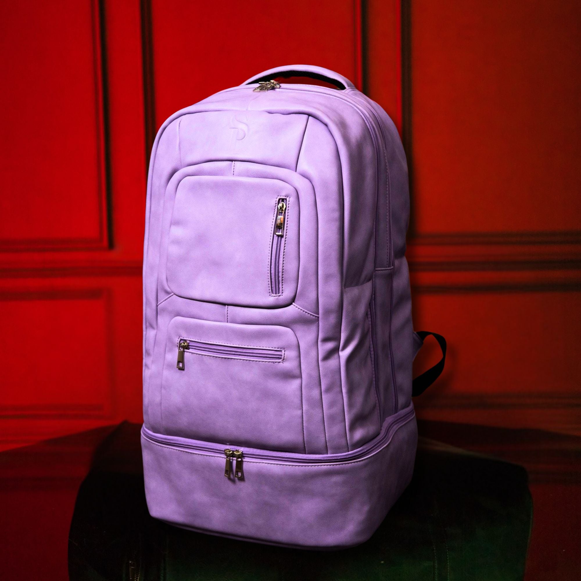 deep purple backpacks in leather Sneaker Carry On Travel Bag - TSA Approved - Purple - Waterproof - Leather