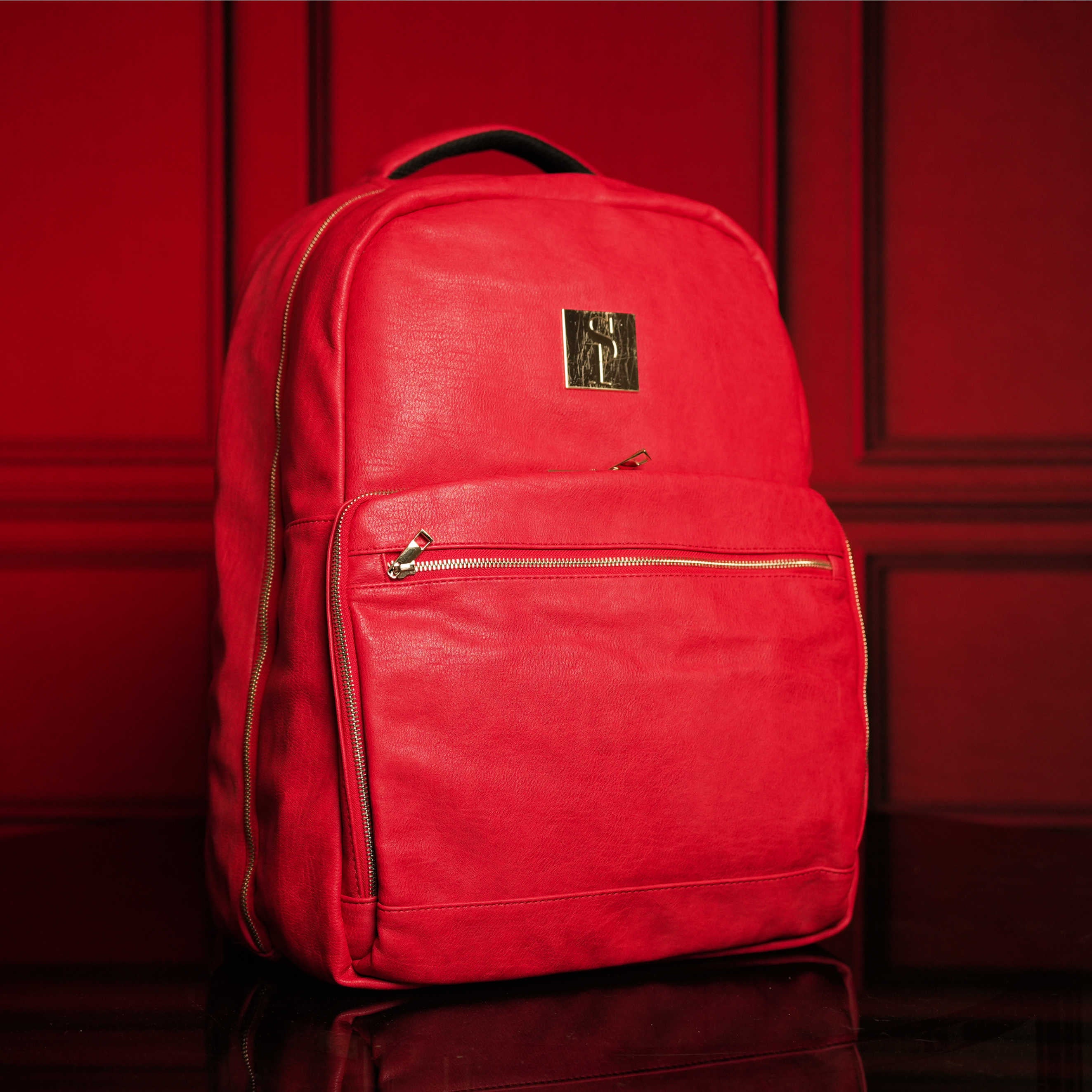 Red Tumbled Leather Daily Commuter Bag - Sole Premise