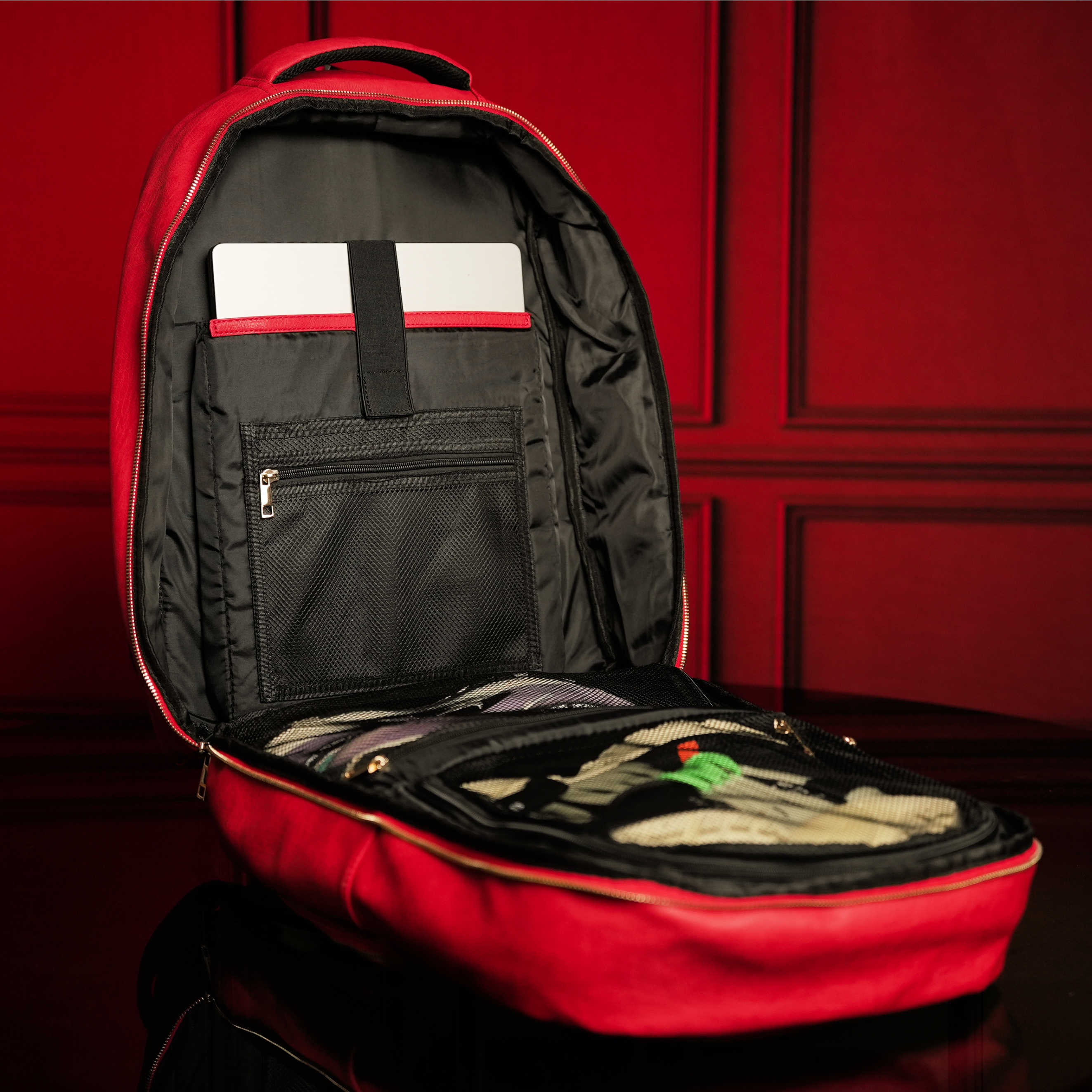 Red Tumbled Leather Daily Commuter Bag - Sole Premise