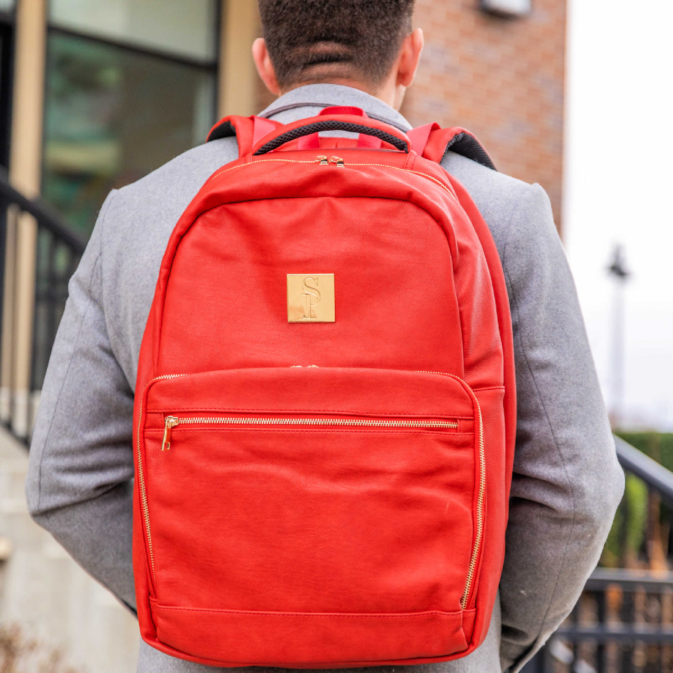 Red Tumbled Leather Daily Commuter Bag - Sole Premise