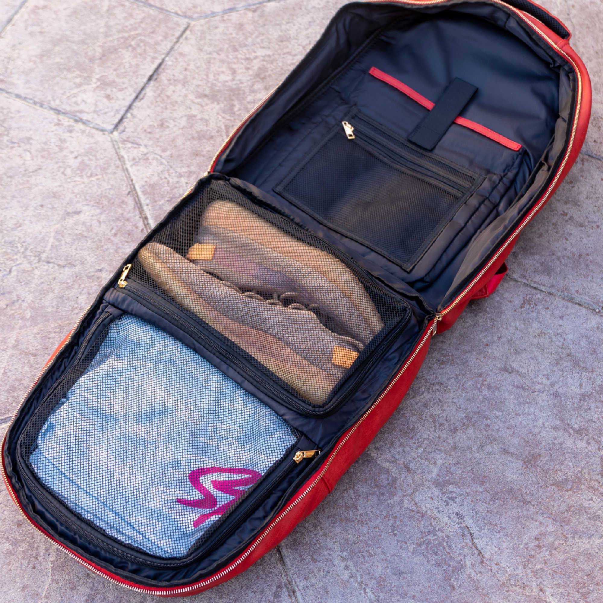 Red Tumbled Leather Daily Commuter Bag - Sole Premise