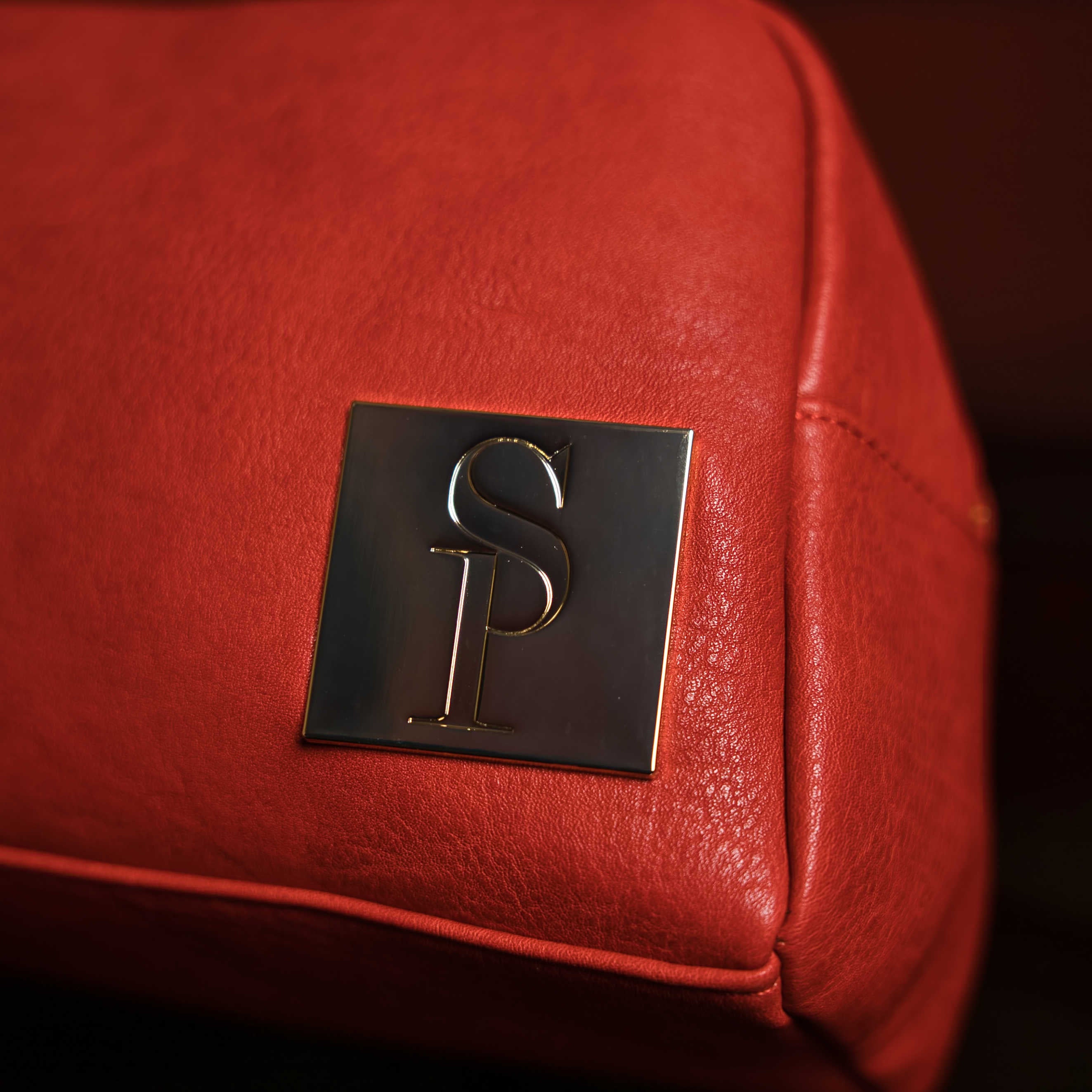 Red Tumbled Leather Toiletry Bag - Sole Premise