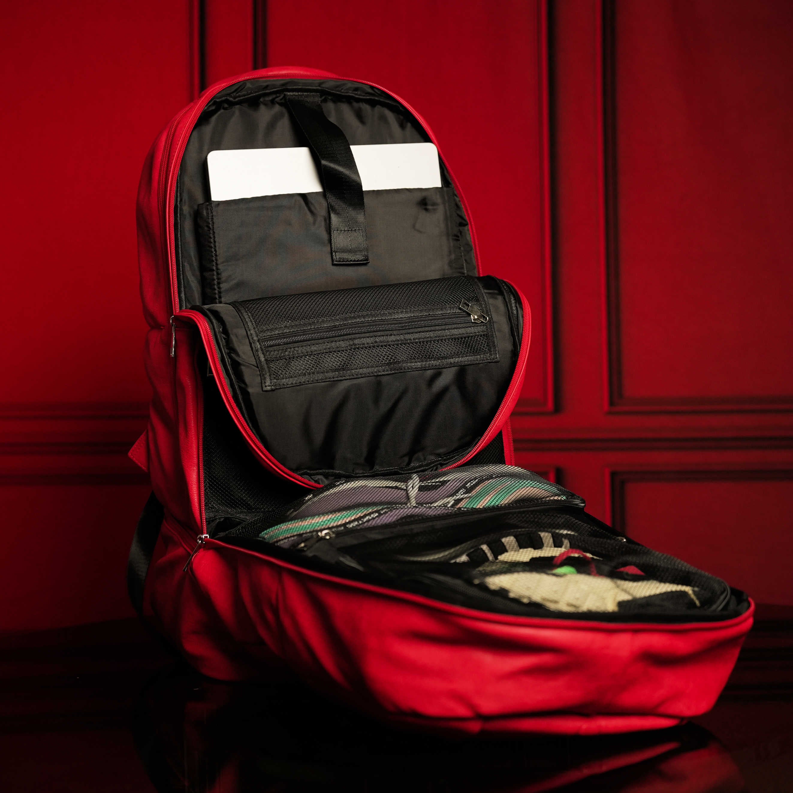 Red Leather Luxury Carry-On Backpack (Patented Signature Design) - Sole Premise