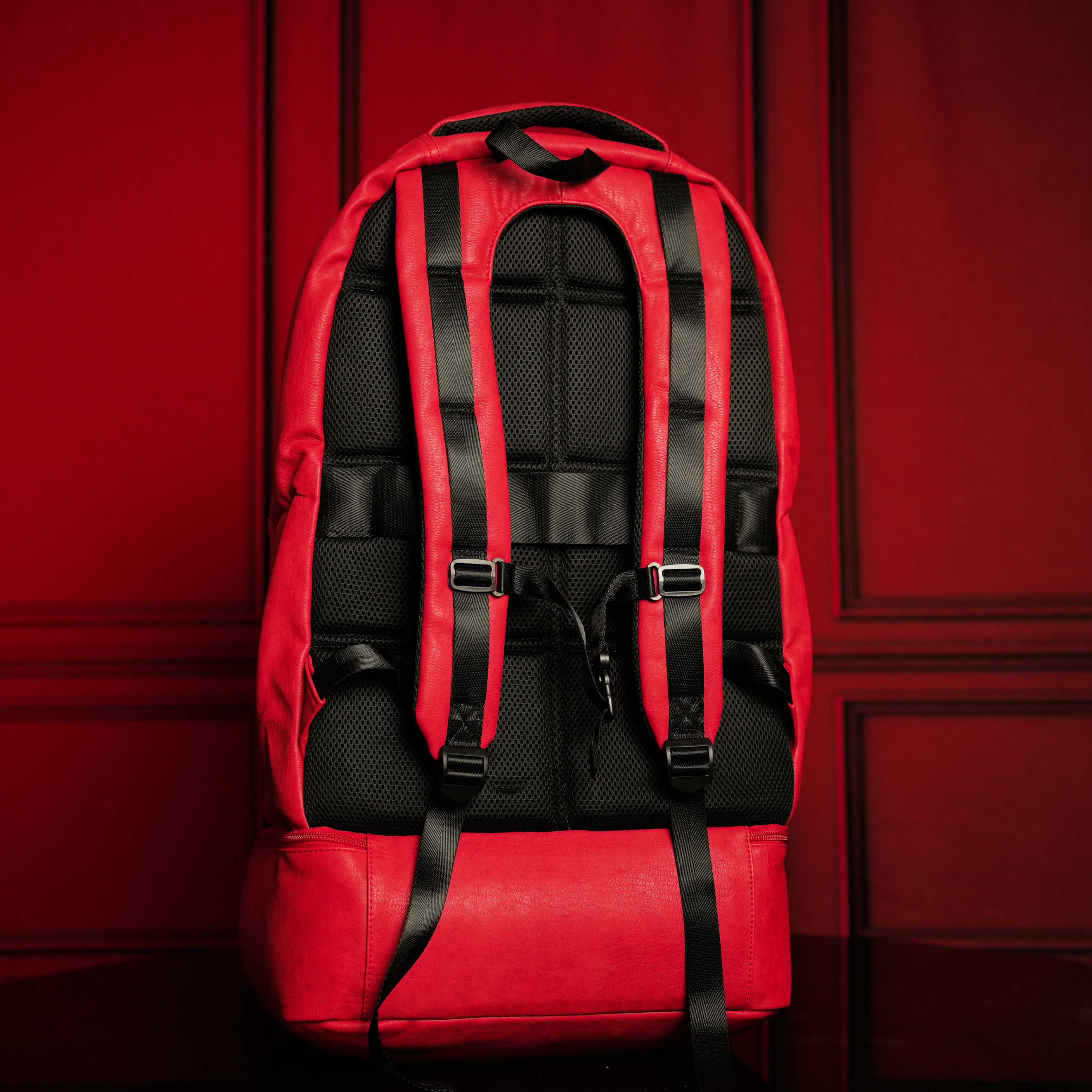 Red Leather Luxury Carry-On Backpack (Patented Signature Design) - Sole Premise