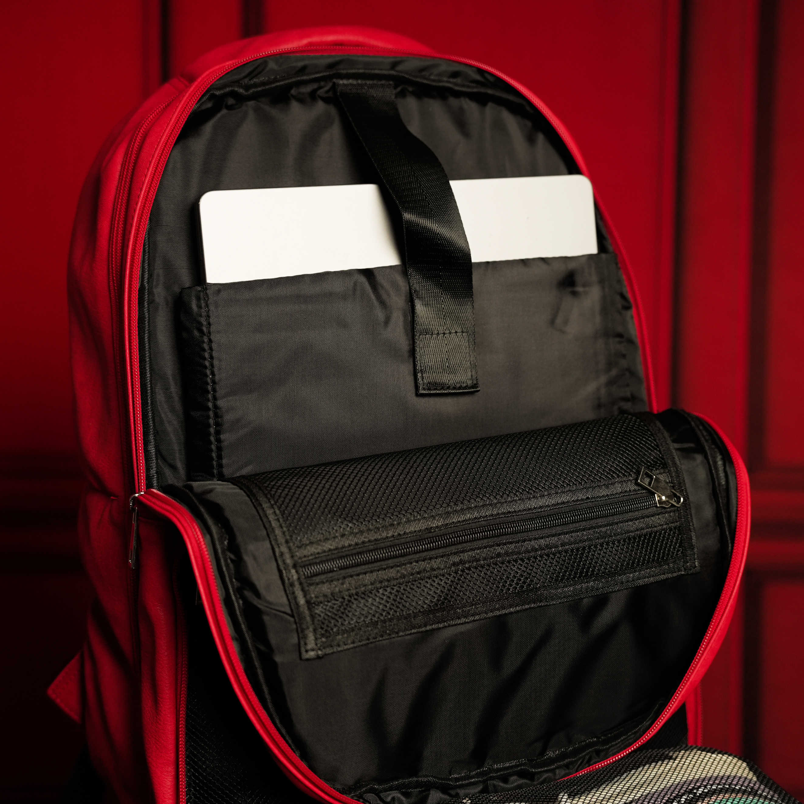 Red Leather Luxury Carry-On Backpack (Patented Signature Design) - Sole Premise