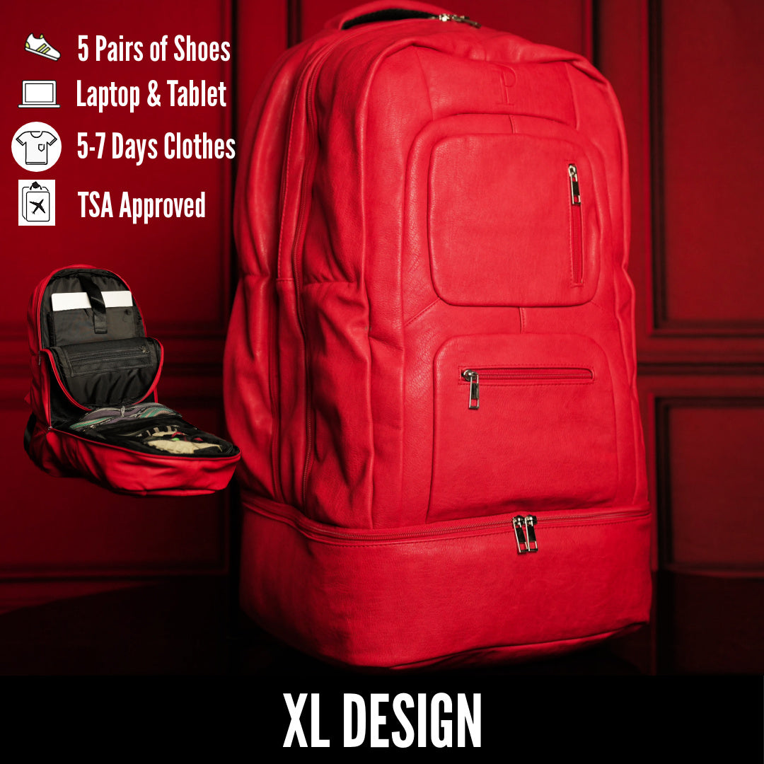 Red Leather Patented Shoe Bag (XL Design) *Holds Size 17 - Sole Premise