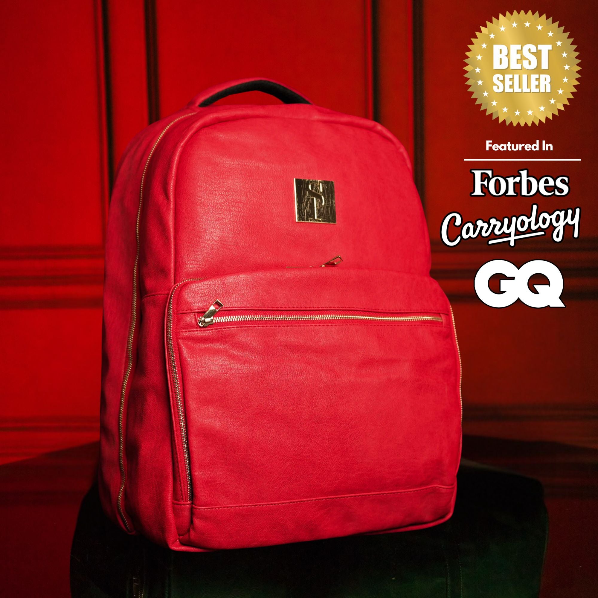 best leather commuter backpack Red Leather Commuter Bag