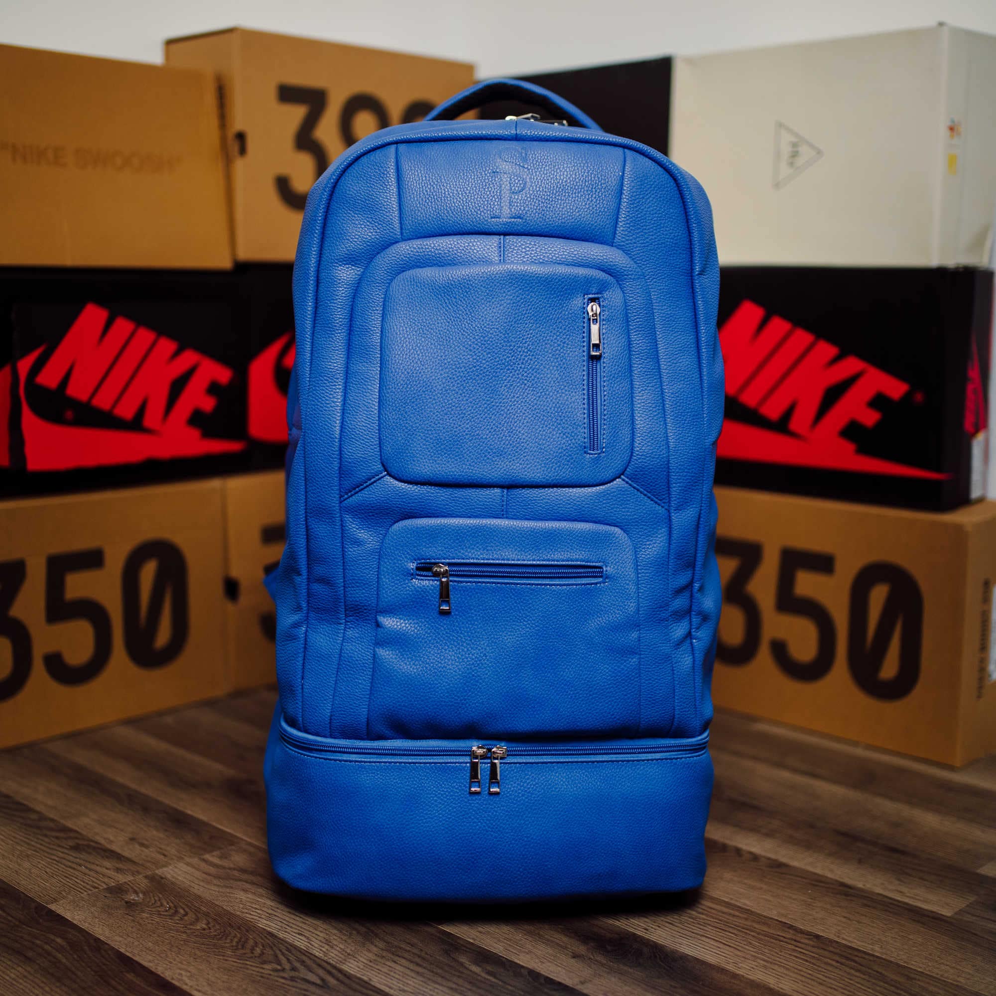 Royal Blue Leather 3 Bag Set - Sole Premise
