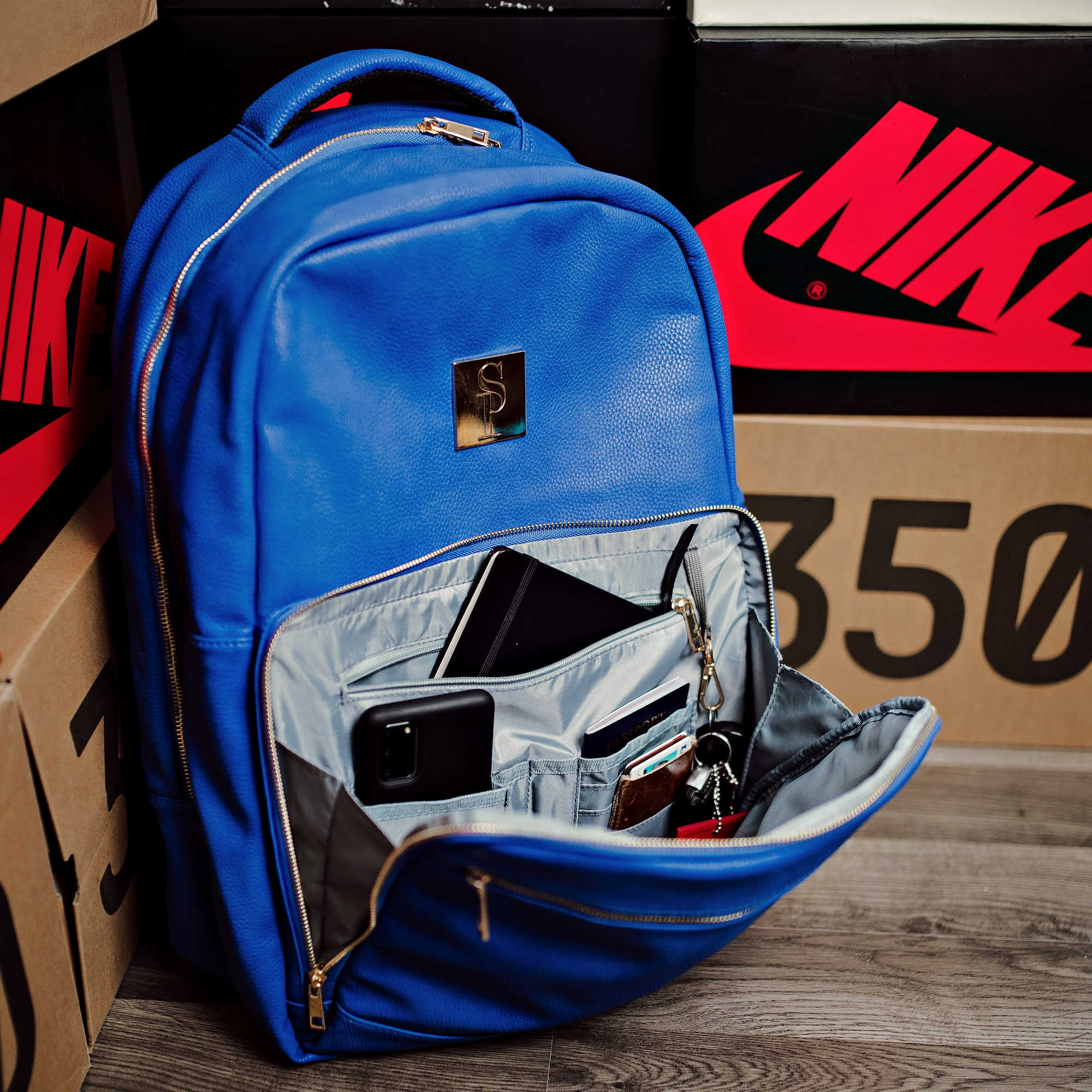 Royal Blue Leather Daily Commuter Bag (Unbreakable Kicks Collab) - Sole Premise