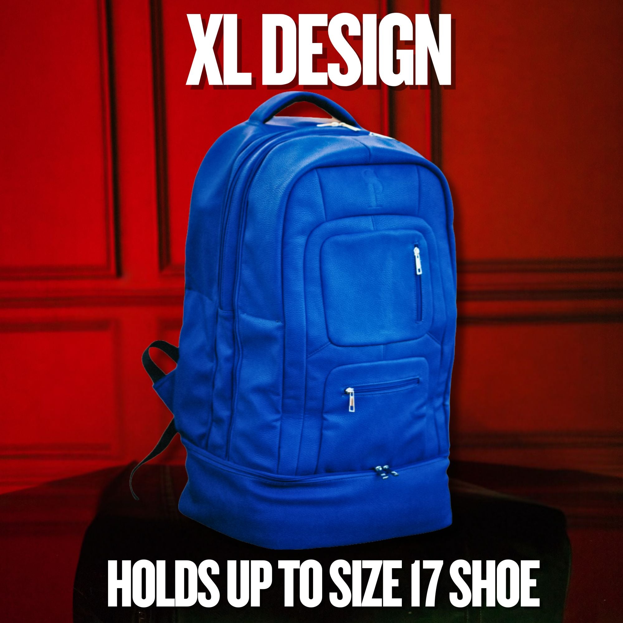 Royal Blue Leather Carryon Bag (XL Design) *Holds Size 17 - Sole Premise