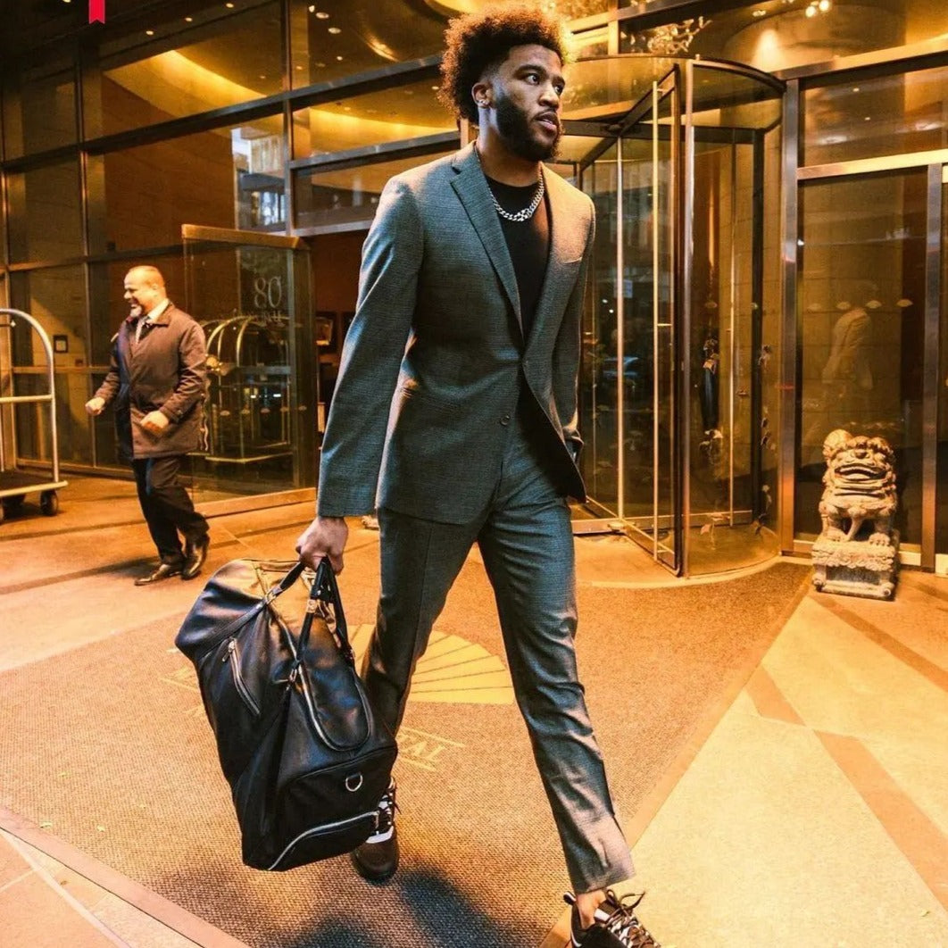 Black Leather 2 Bag Set (Commuter Backpack and Duffle) - Sole Premise