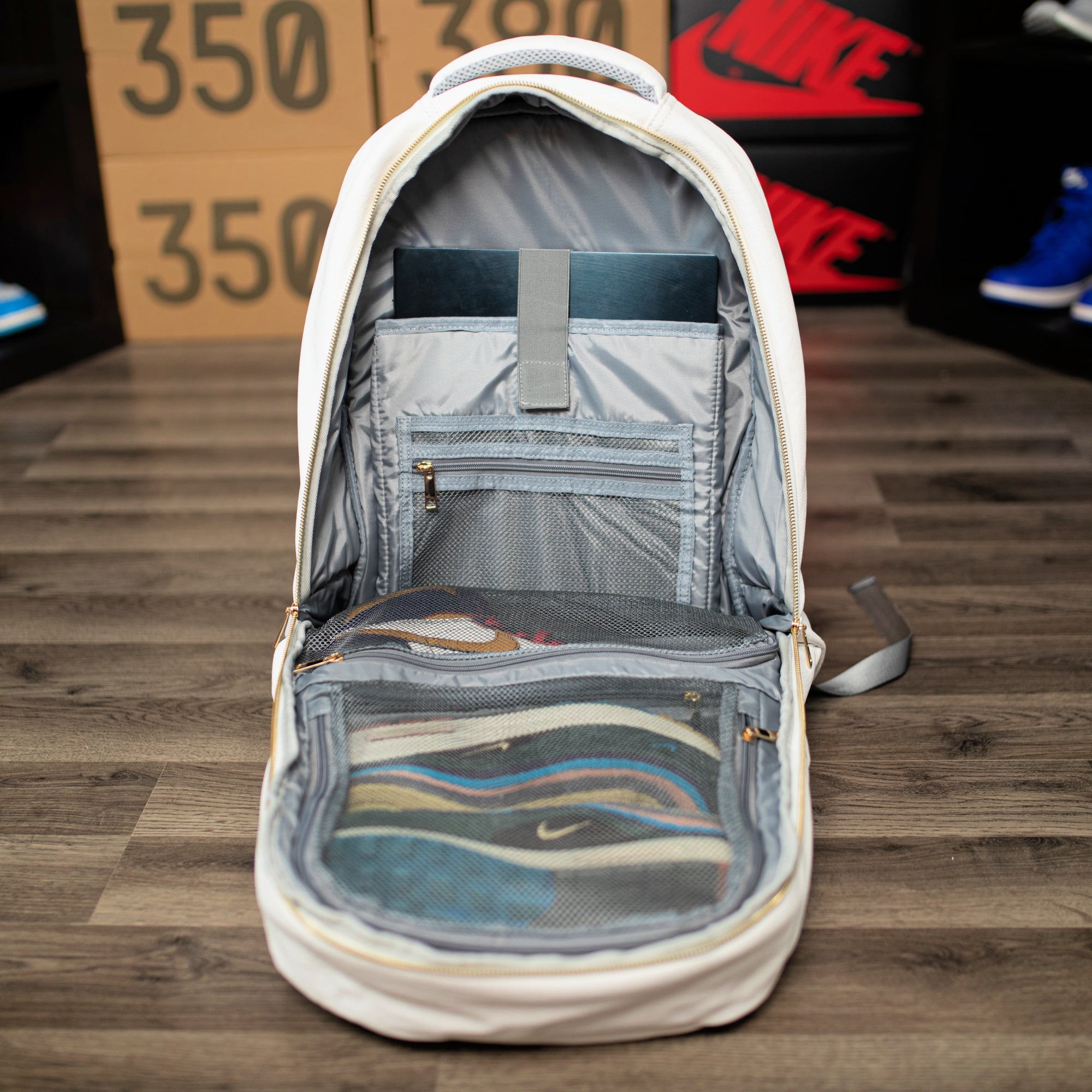 White Tumbled Leather Daily Commuter Bag - Sole Premise