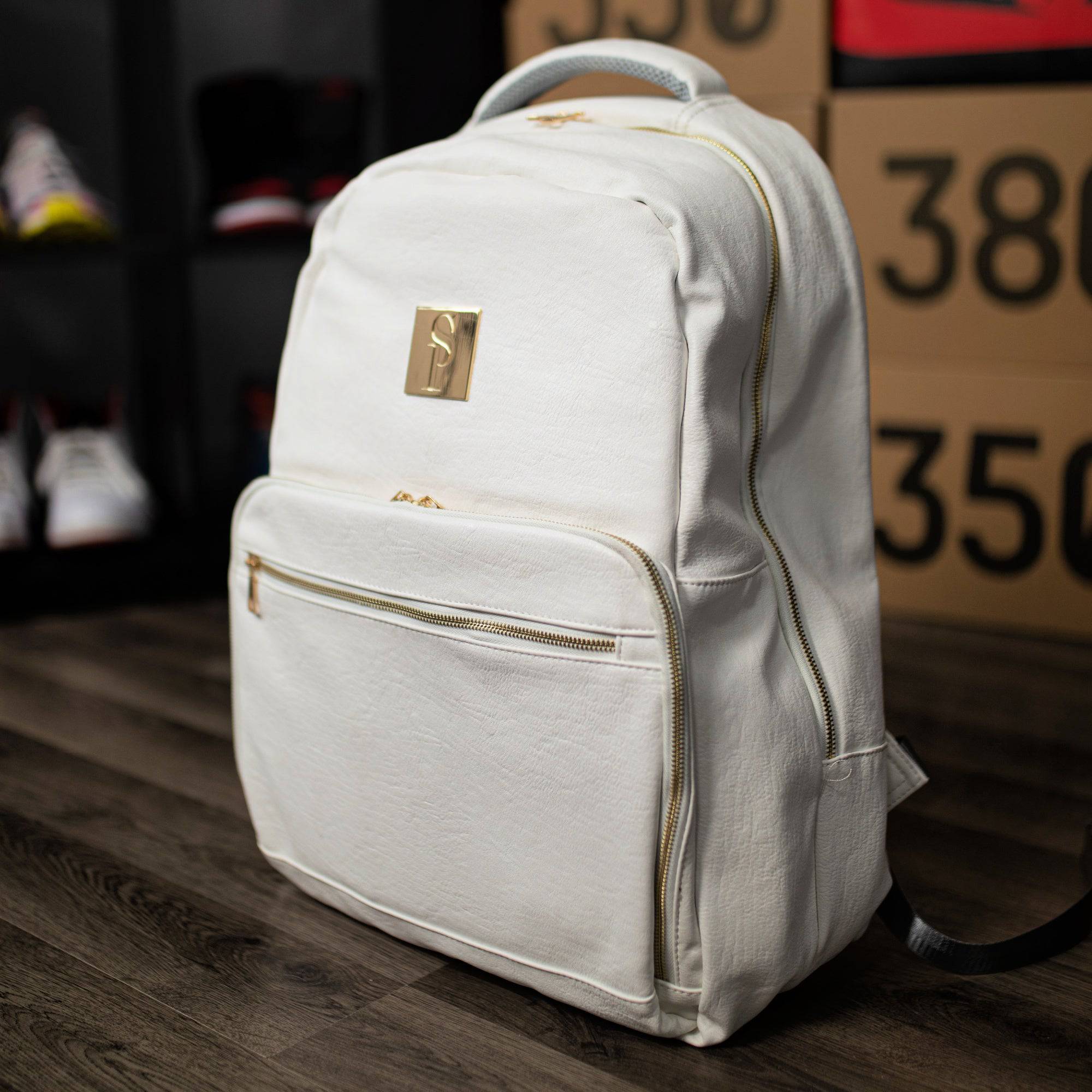 White Tumbled Leather 3 Bag Set - Sole Premise
