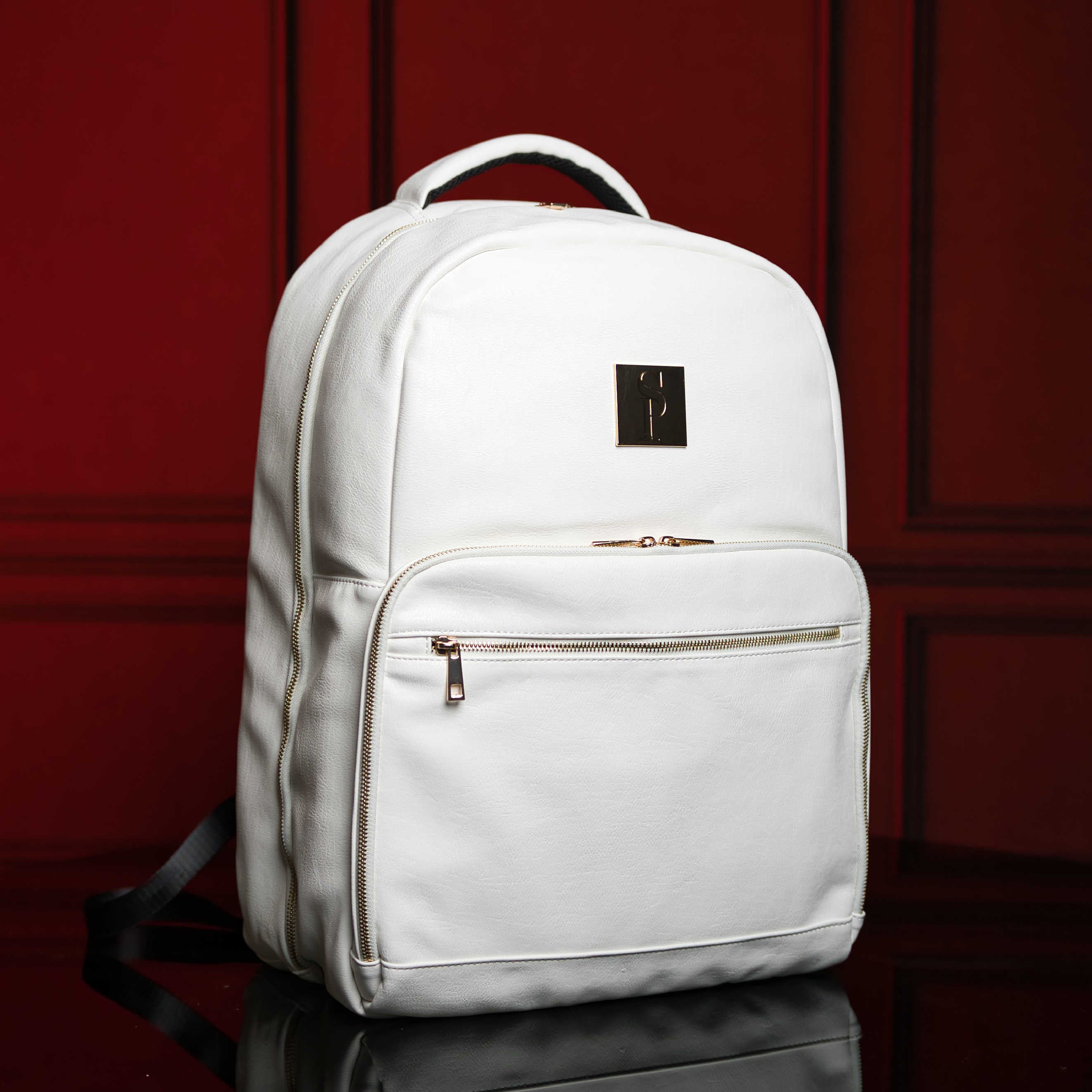 White Tumbled Leather Daily Commuter Bag (XL Design) - Sole Premise