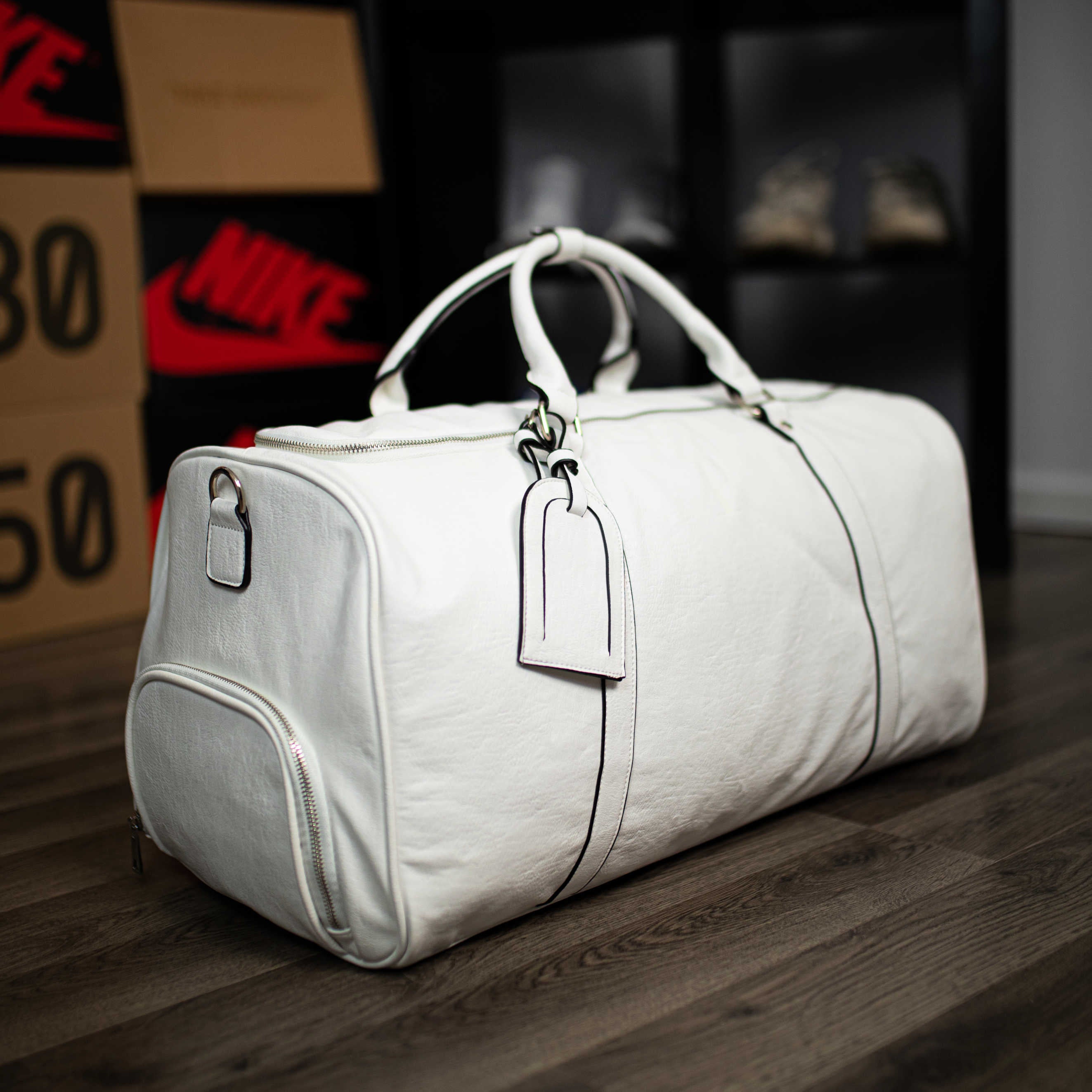 White Leather Duffle (SPRING SALE)