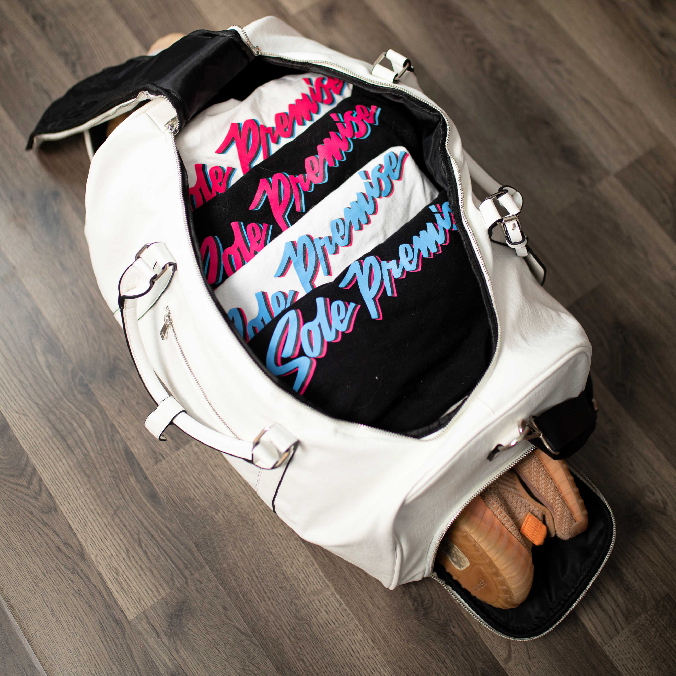 White Leather Duffle (FLASH SALE)