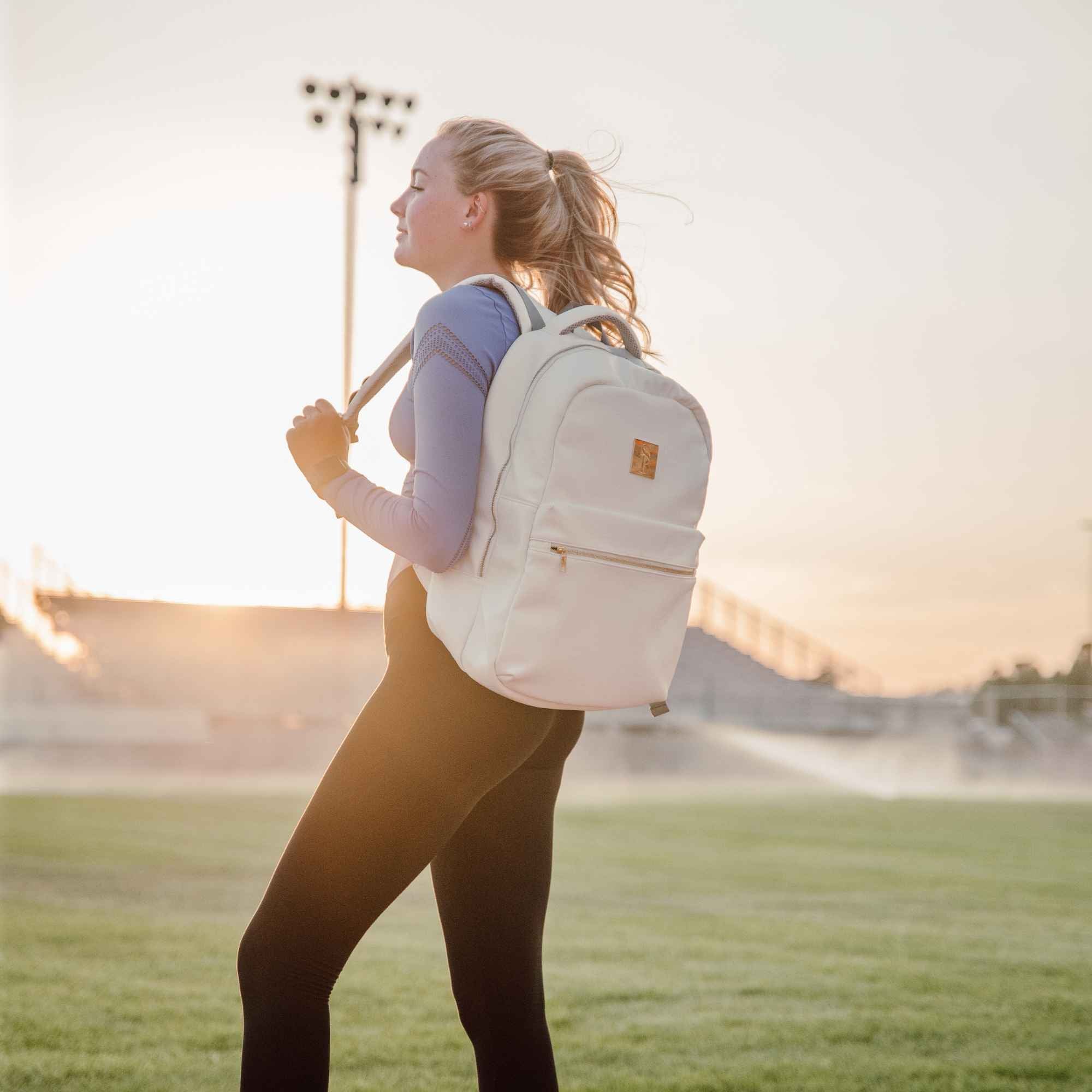 White Tumbled Leather 2 Bag Set (Commuter and Duffle) - Sole Premise