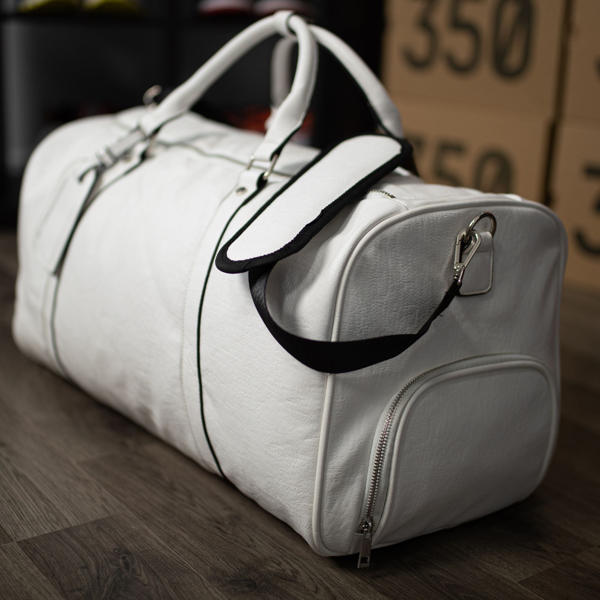 White Leather Duffle (FLASH SALE)