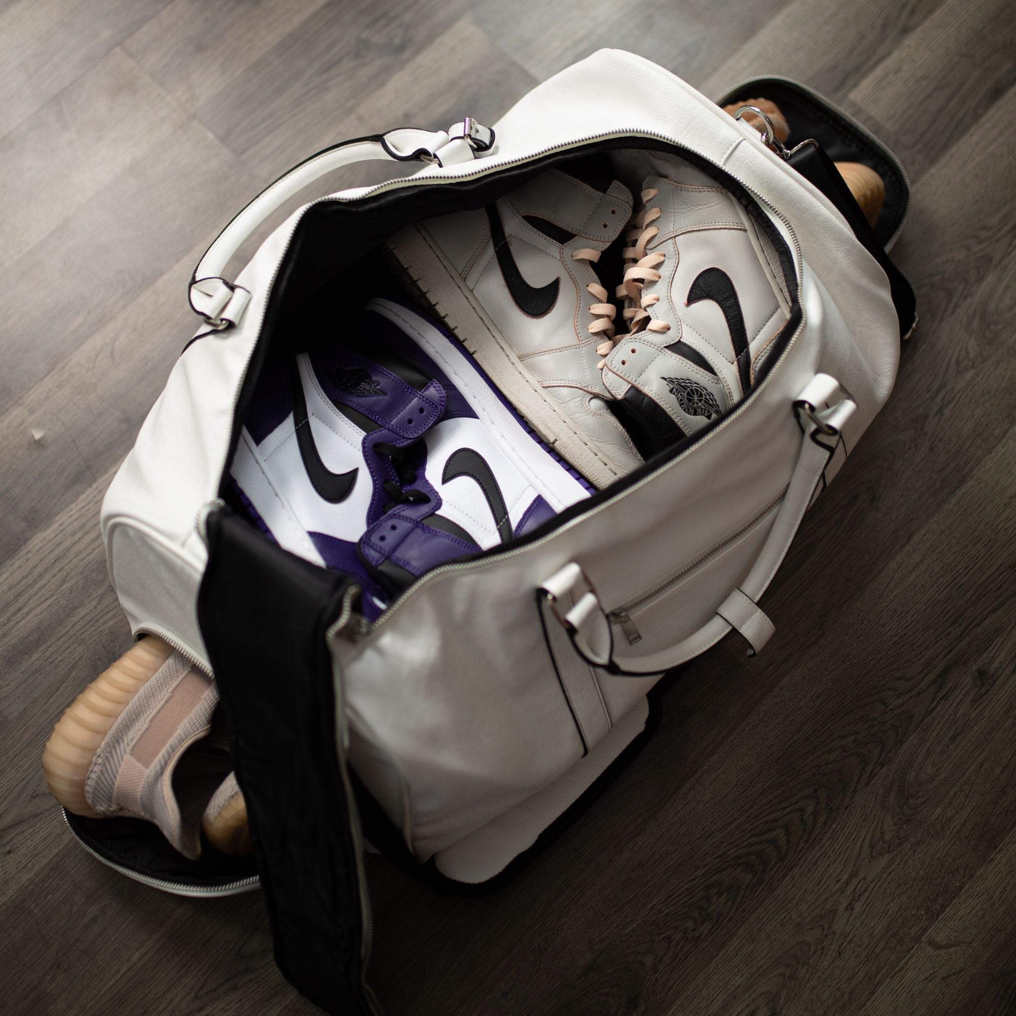 White Leather Duffle (FLASH SALE)