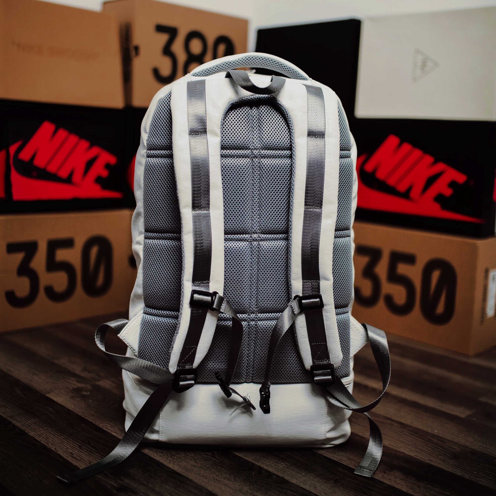 White Leather Luxury Carry-On Backpack (Patented Signature Design) - Sole Premise