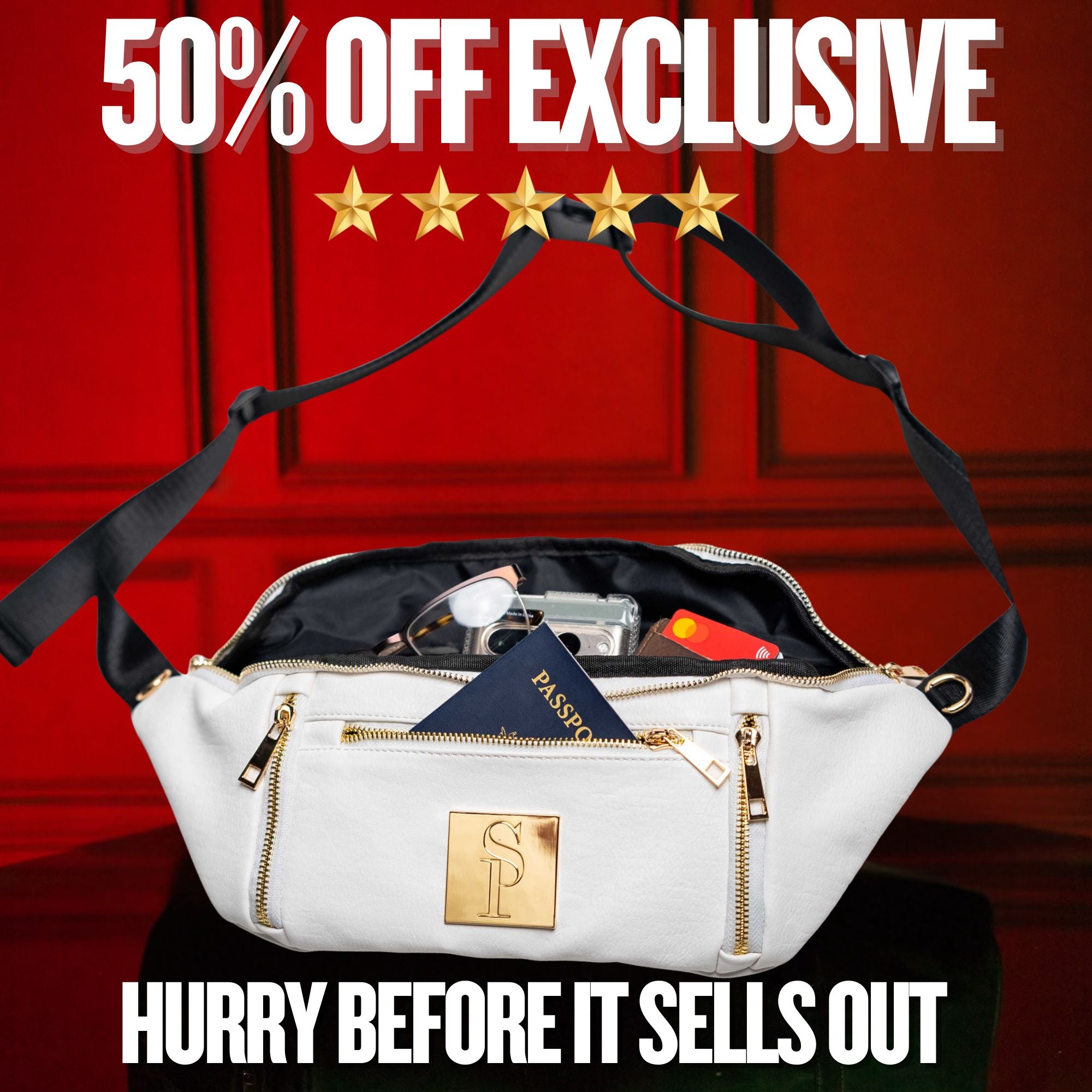 White Luxury Leather Sling (SALE)