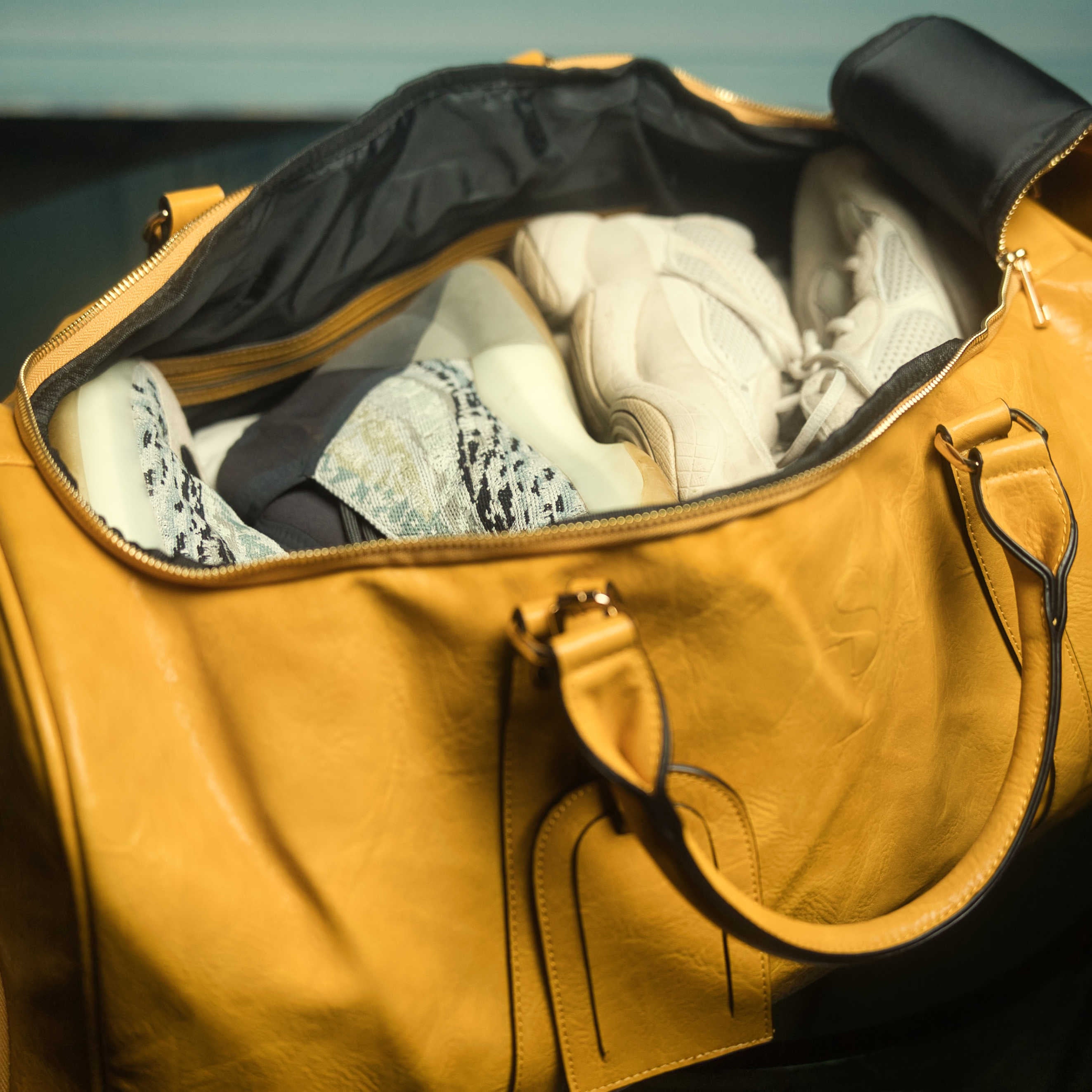 Yellow Luciano Leather Duffle Bag - Sole Premise