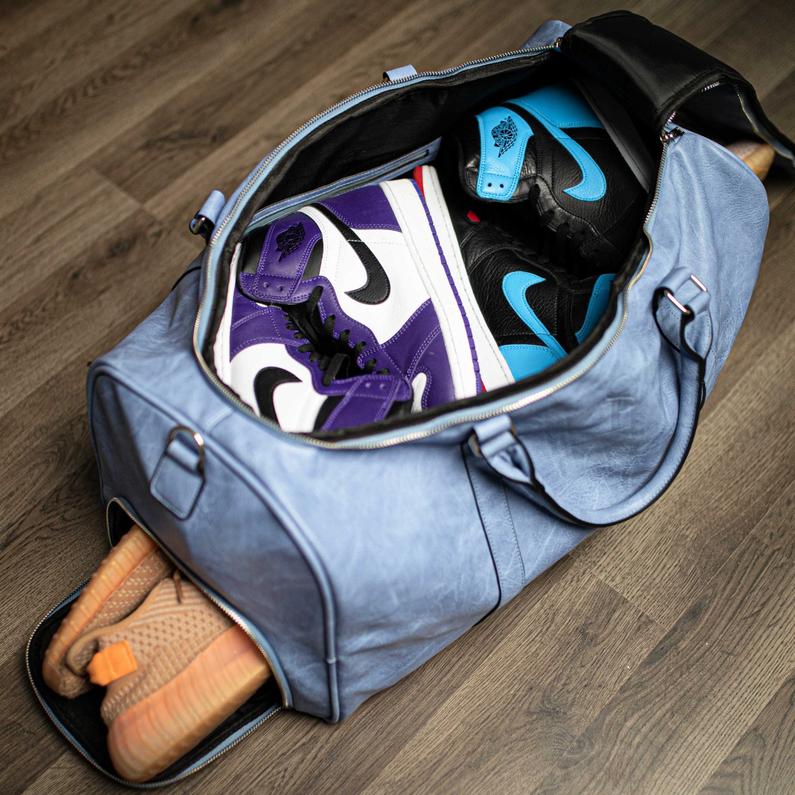 Baby Blue Duffle Open