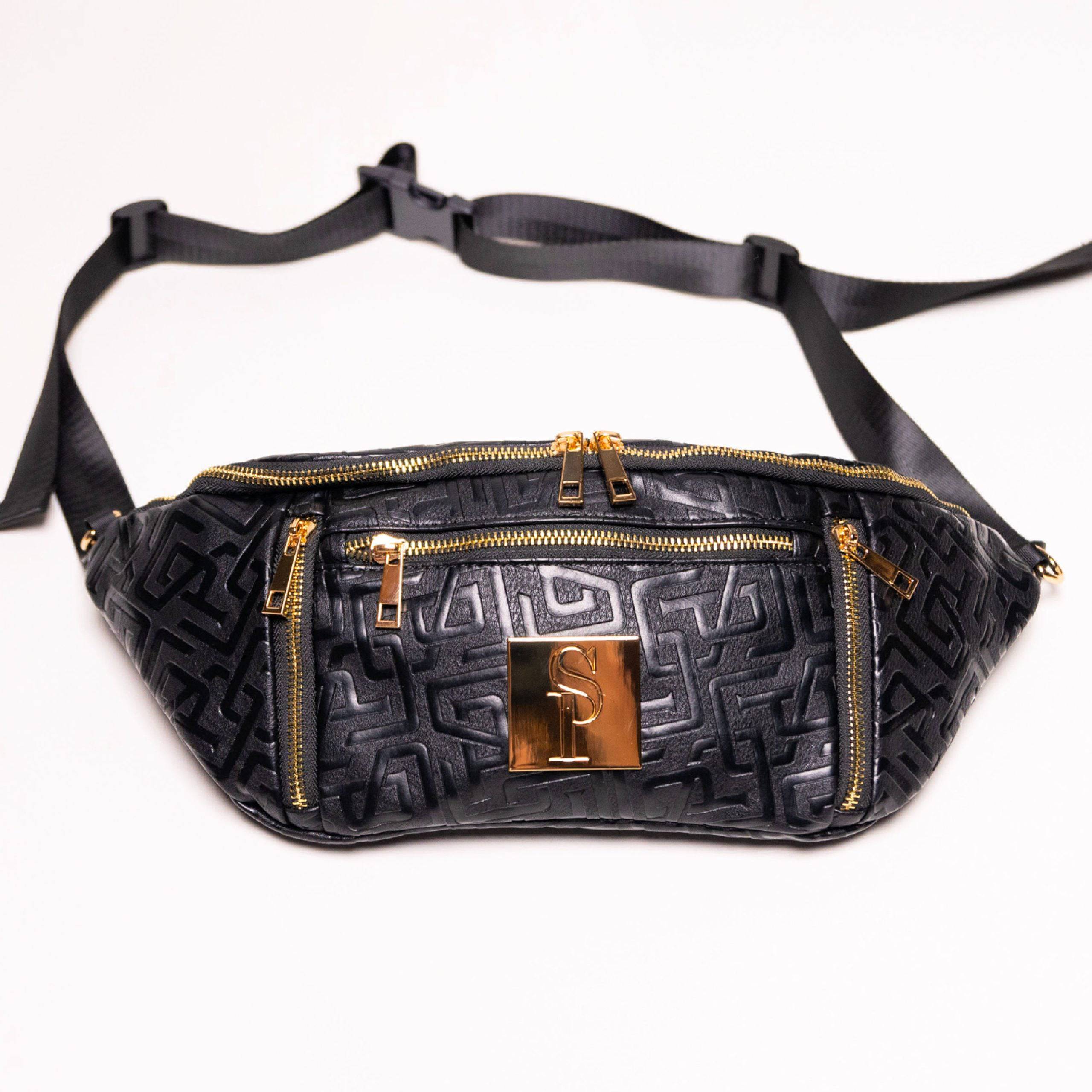 Black Monogram Leather Crossbody