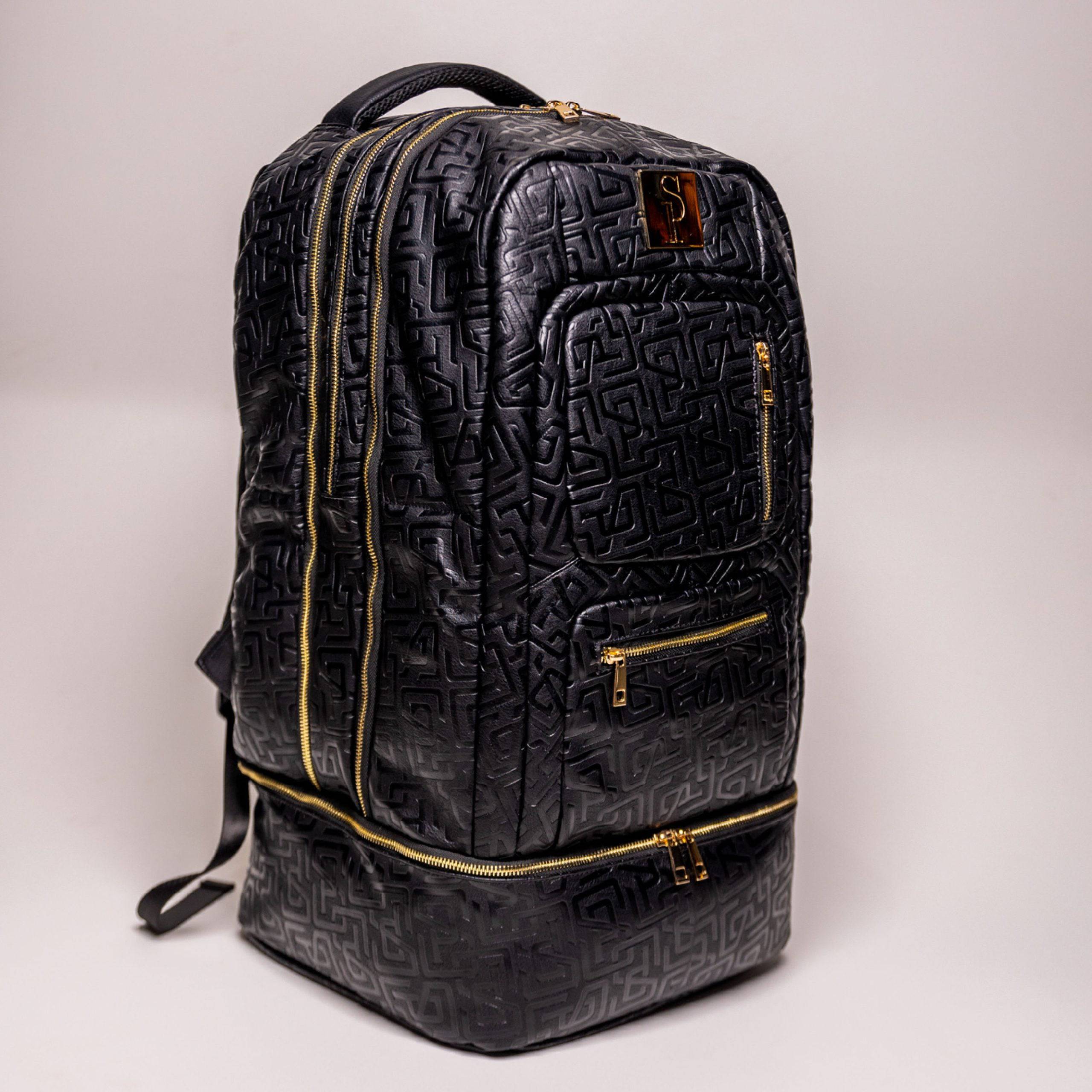 Black Monogram Leather Signature