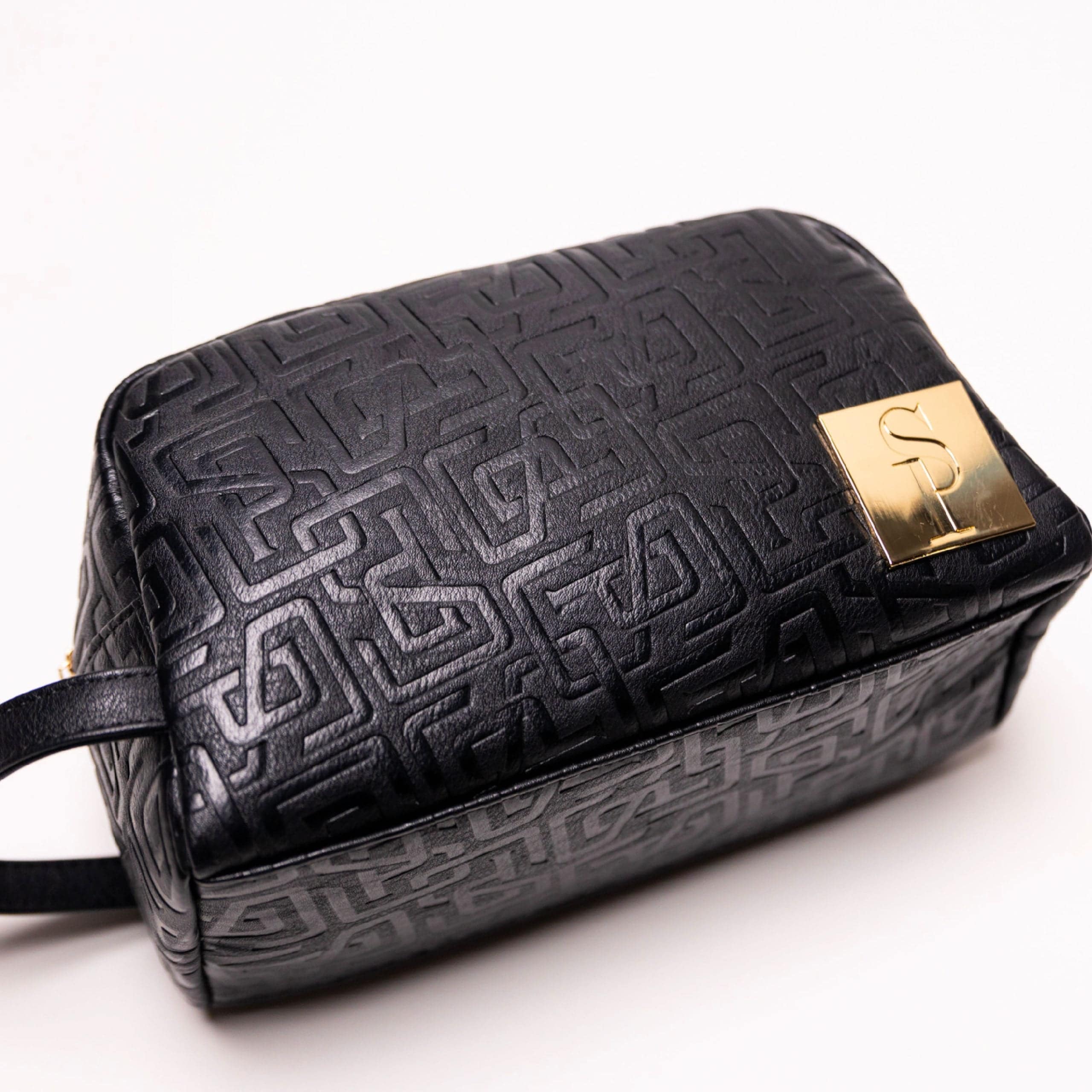 Black Monogram Leather Toiletry