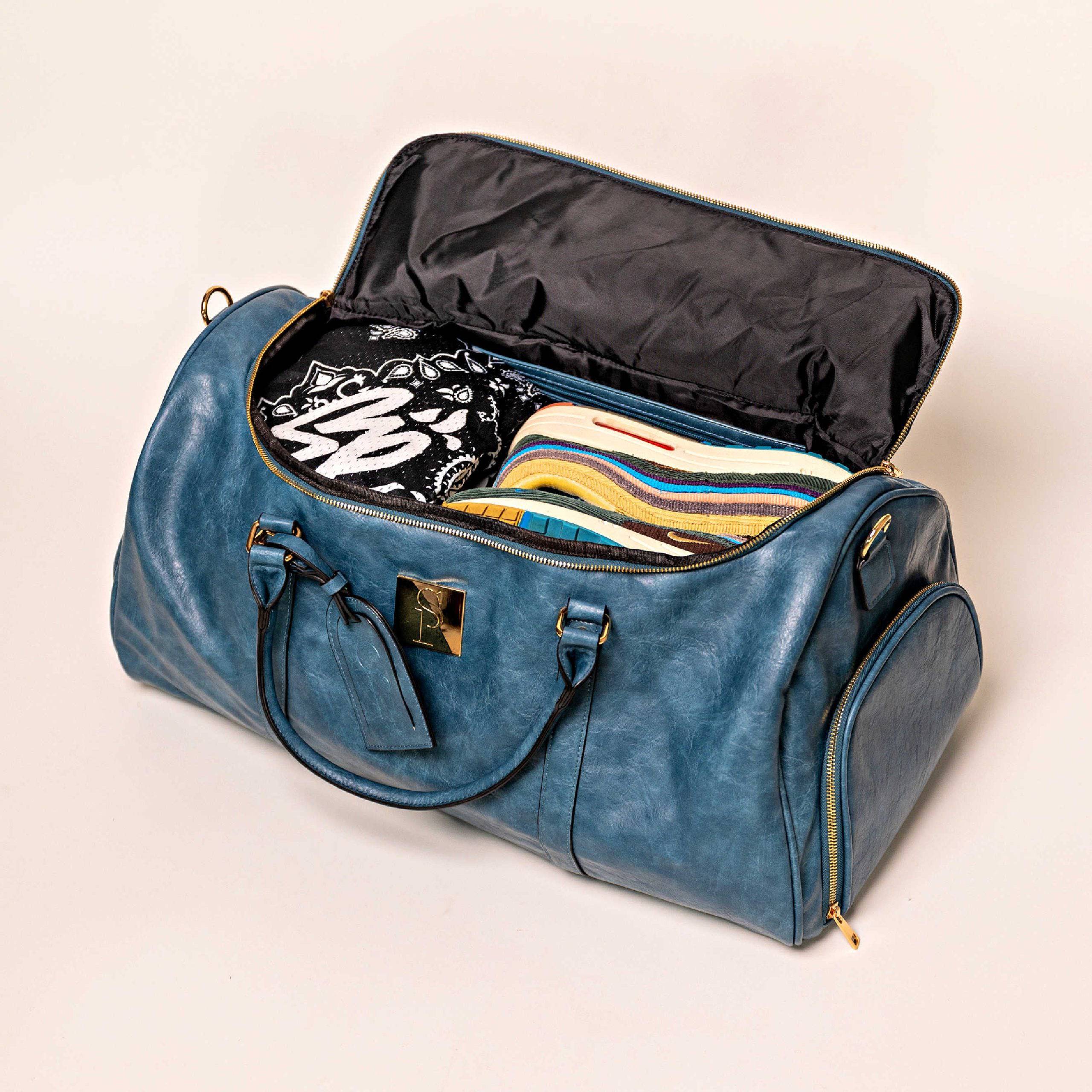 Blue Duffle Bag (New Design) Open