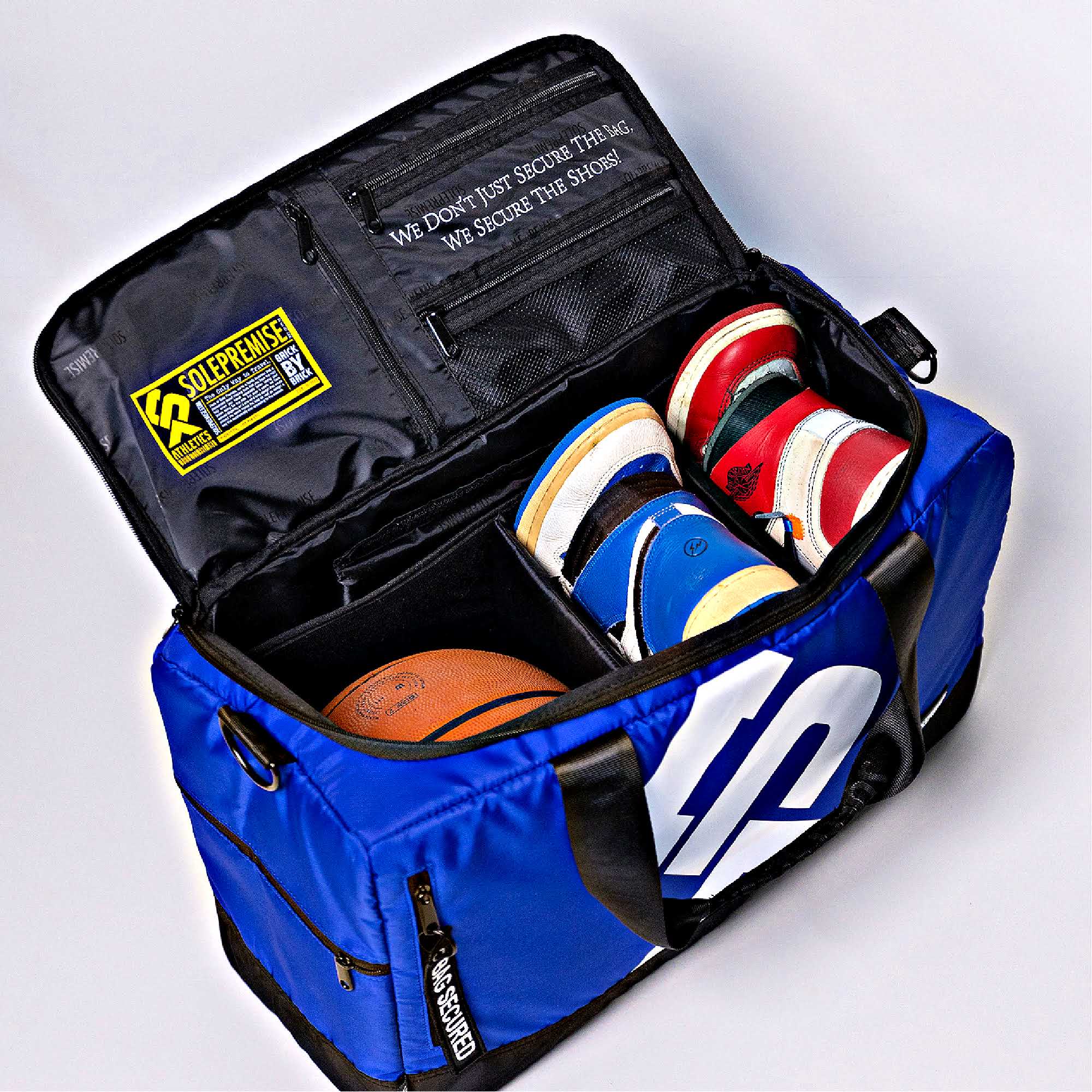 Blue Sneaker Duffle Bag Angle