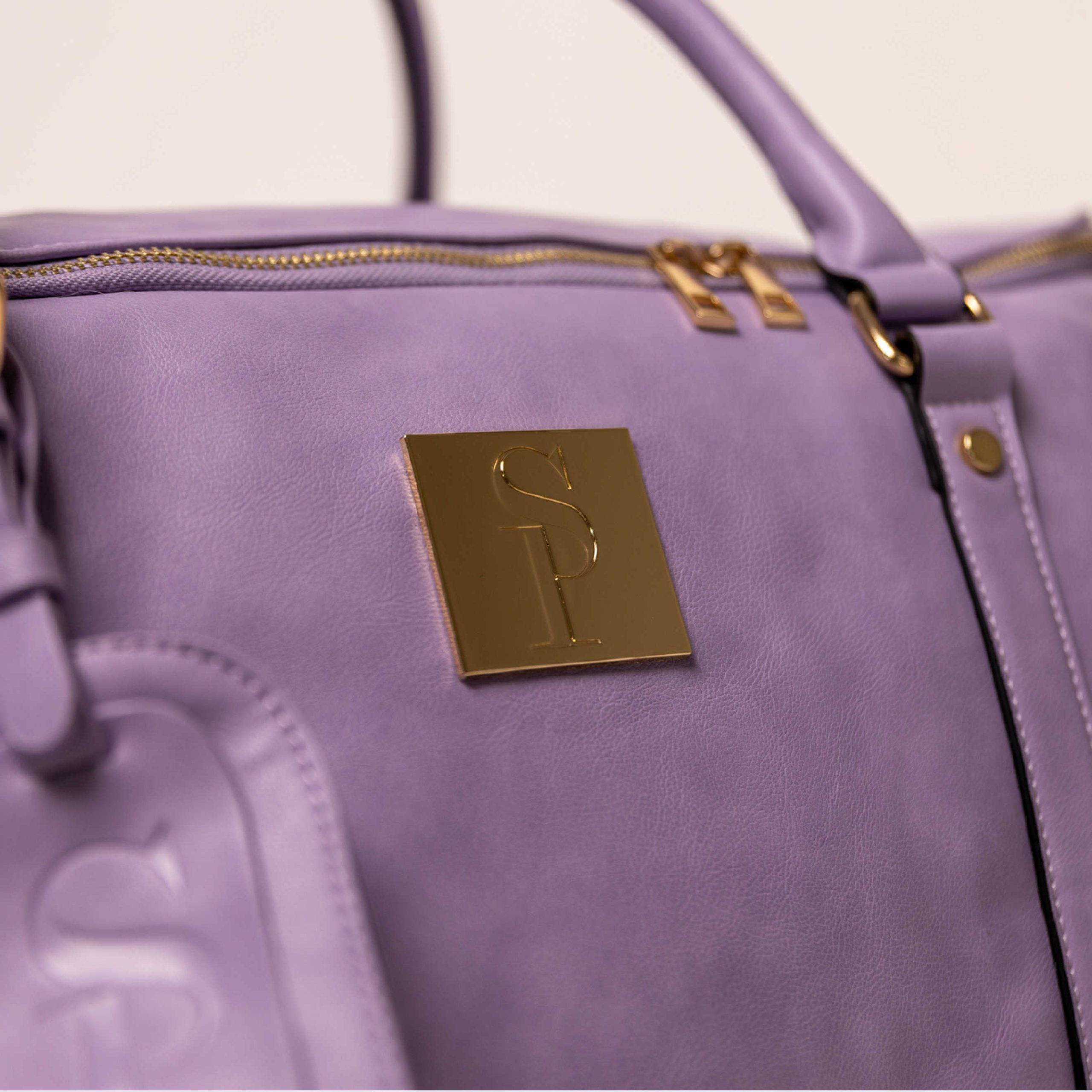 Purple Duffle Bag Logo