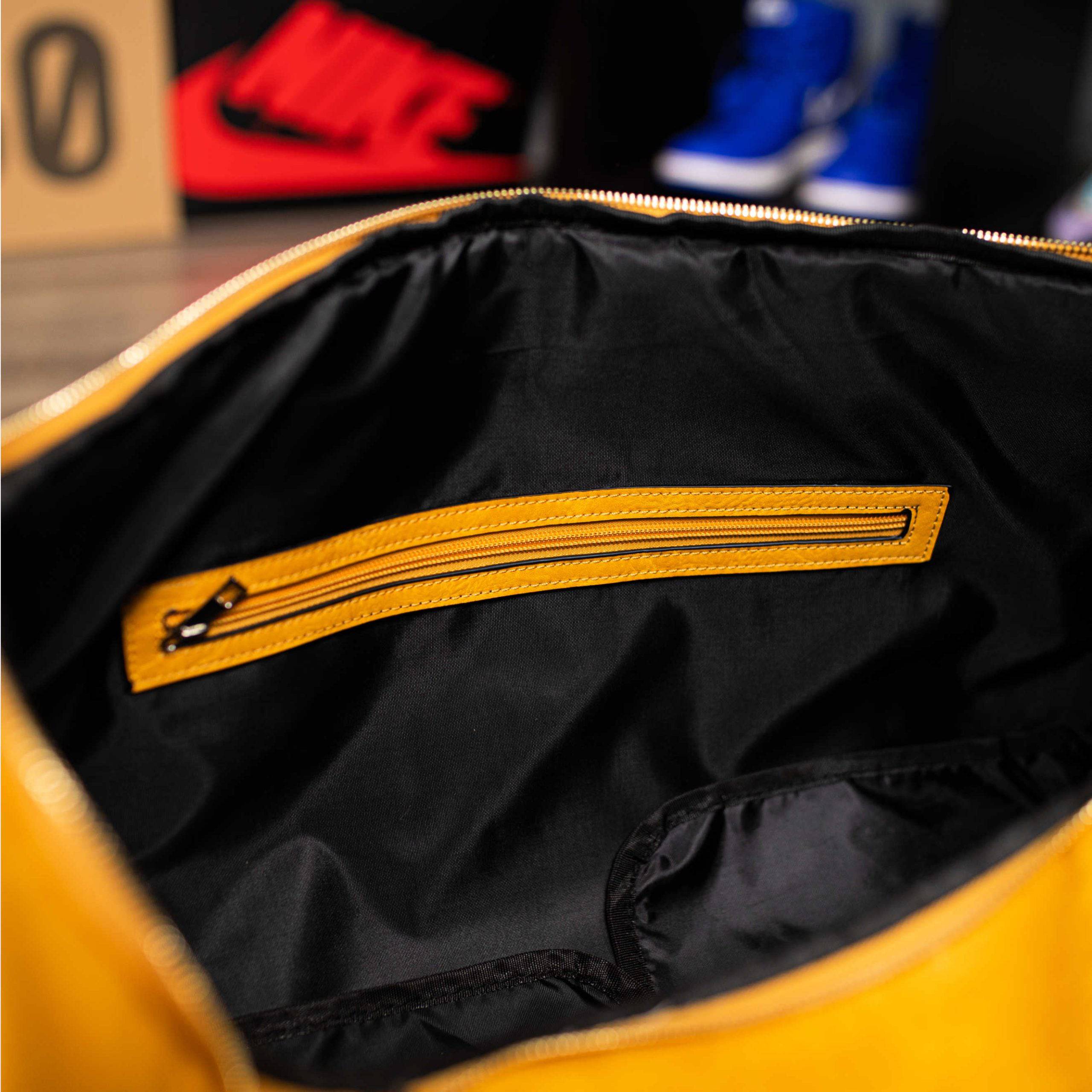 Yellow Duffle Bag Inside