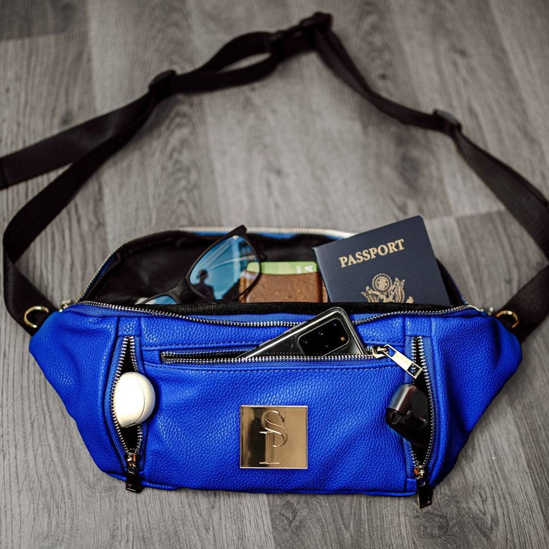 blue crossbody open