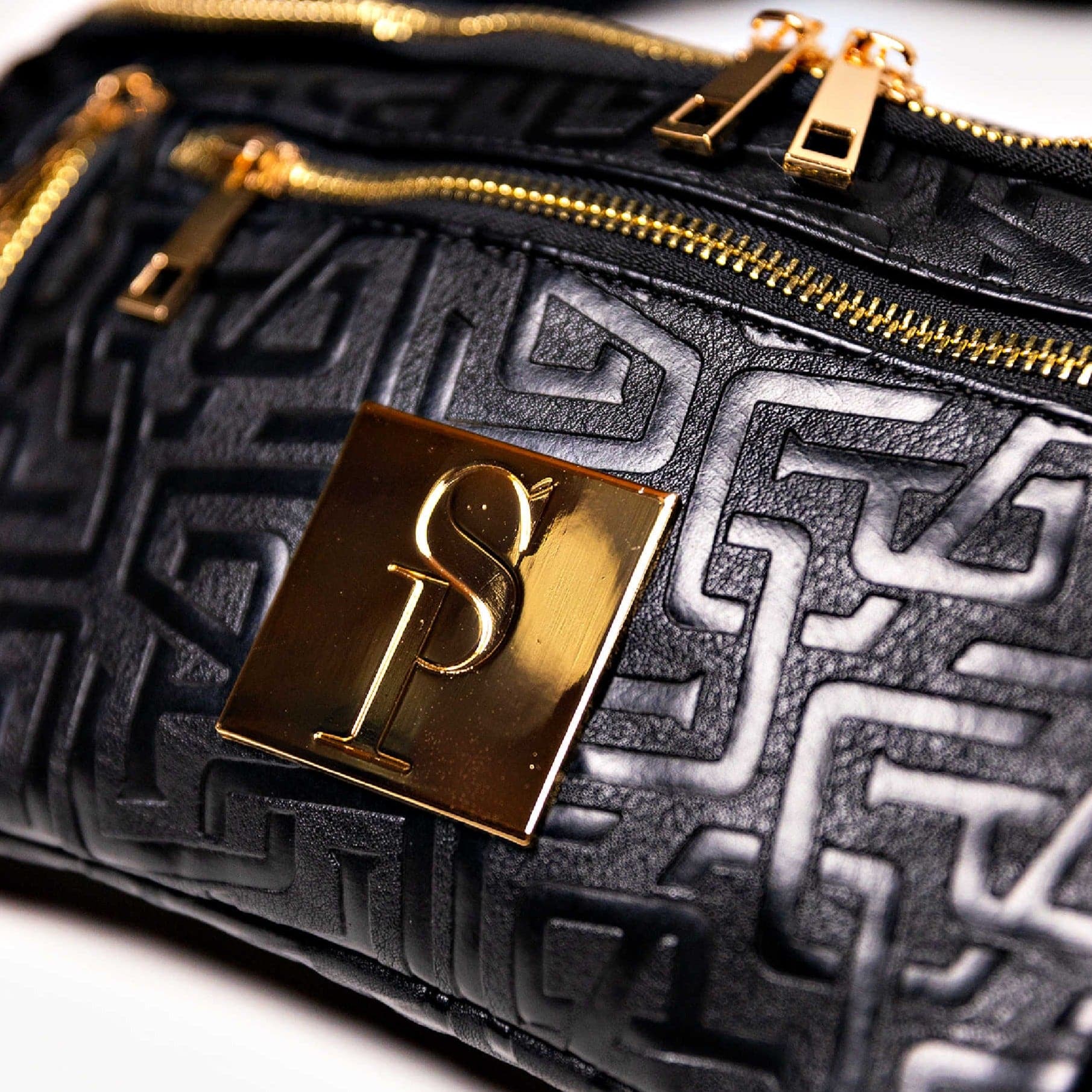 Black Monogram Leather Crossbody - Sole Premise