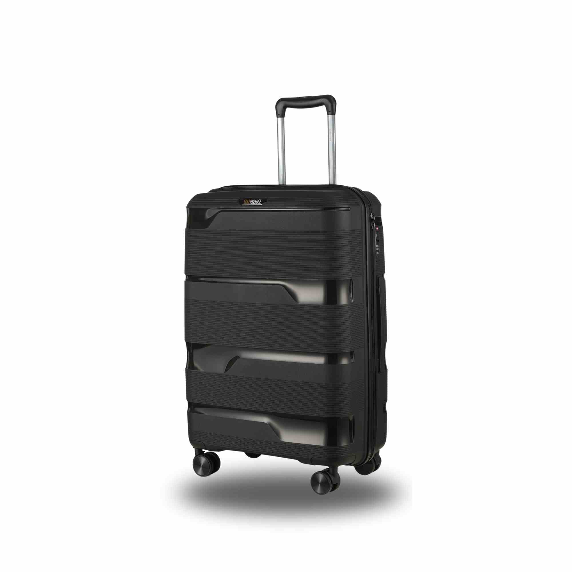 20-inch Black Carry-On Hardcase Roller Luggage with 360° Wheels