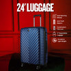 Blue Hardcase Roller 24' Luggage with 360° Wheels & TSA Lock