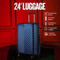 Blue Hardcase Roller 24' Luggage with 360° Wheels & TSA Lock