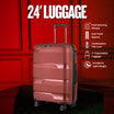 Red Hardcase Roller Luggage 24' with 360° Wheels & TSA Lock