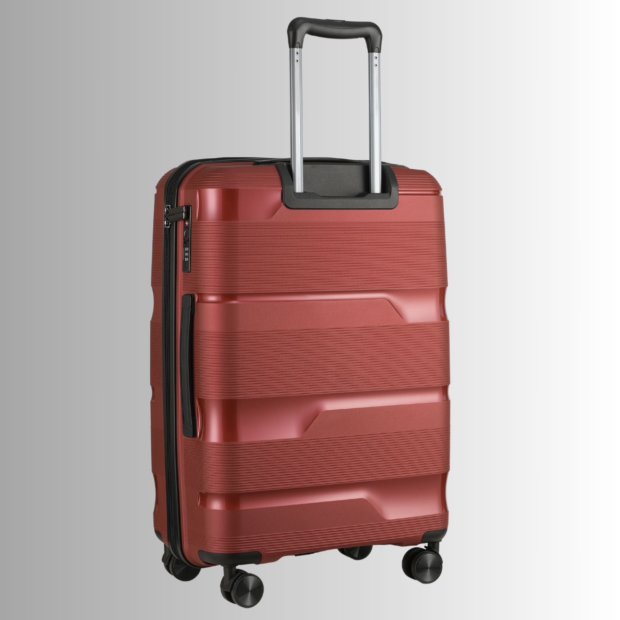 Red Hardcase Roller Luggage 24' with 360° Wheels & TSA Lock