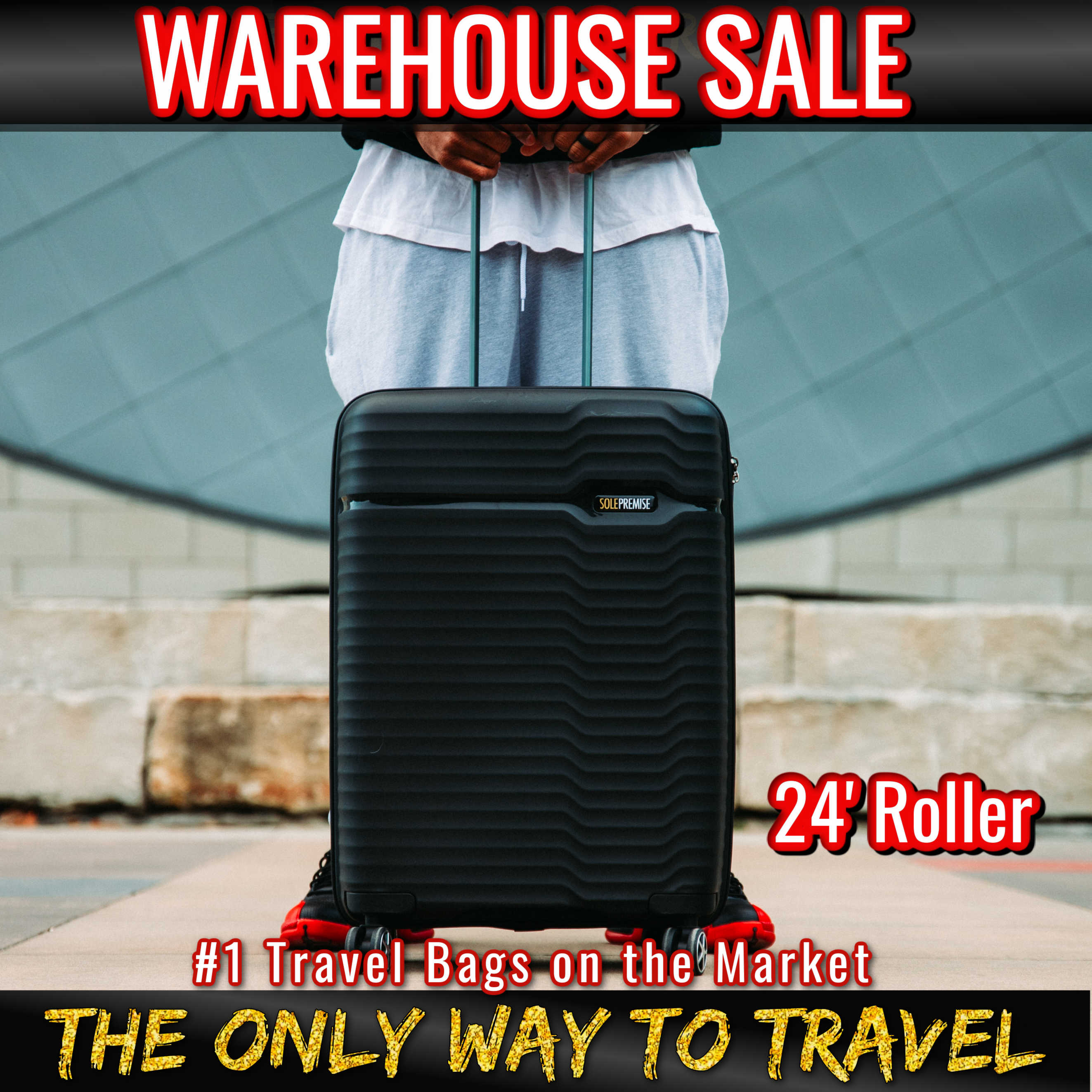 Hardcase Roller Luggage 24' with 360° Wheels & TSA Lock