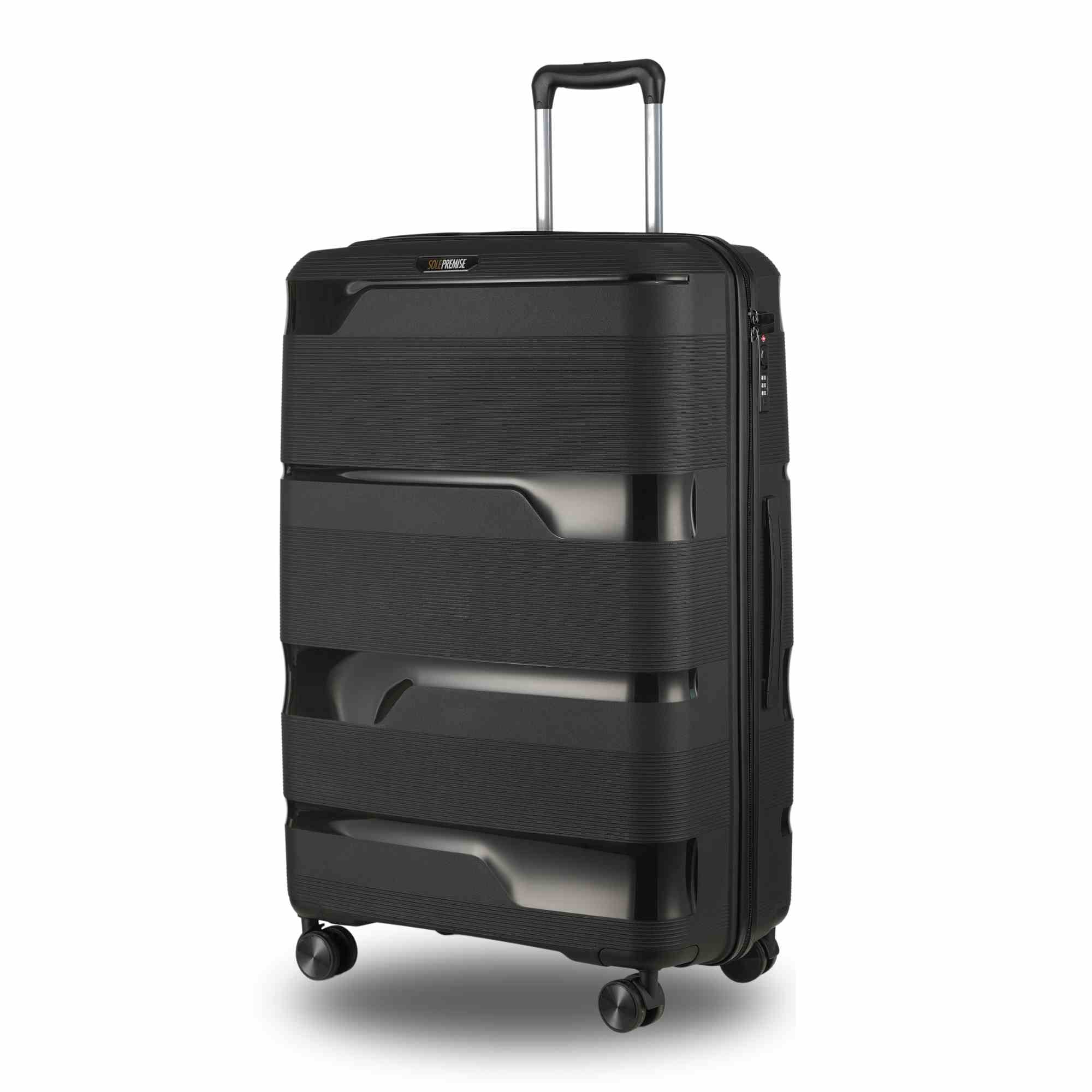 28-inch Black Hardcase Roller Luggage with 360° Wheels & TSA Lock