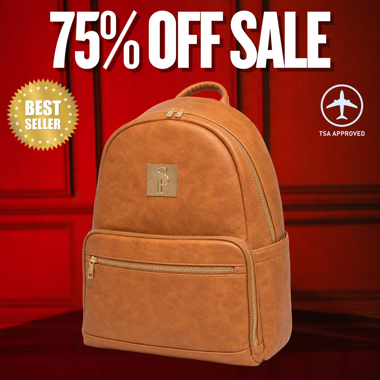 Brown Leather Daily Backpack (FLASH SALE)
