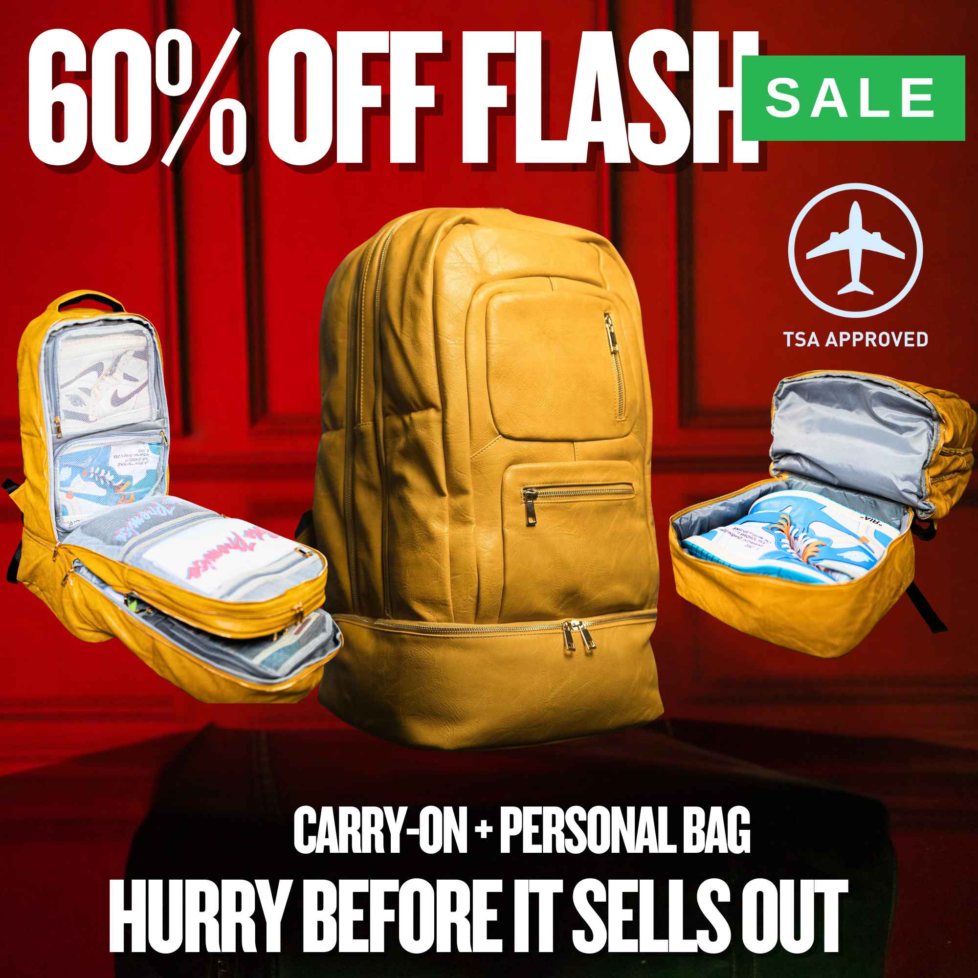 Yellow Leather Carryon (FLASH SALE) - Sole Premise