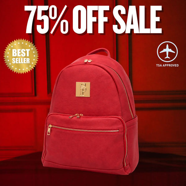 Red Leather Daily Backpack (FLASH SALE)