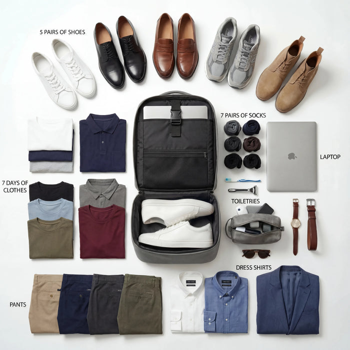 Grey Leather Carry-On Patented Backpack (Only 300 Made) - Sole Premise