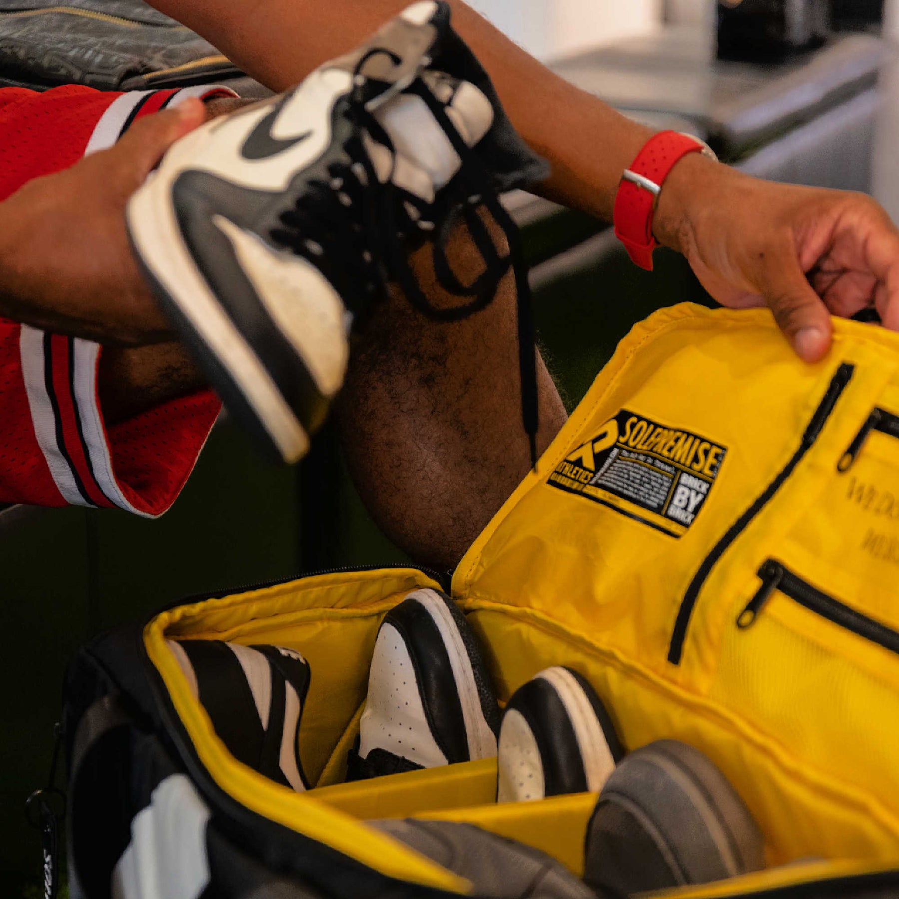 Black Sneaker Duffle Bag Sole Premise