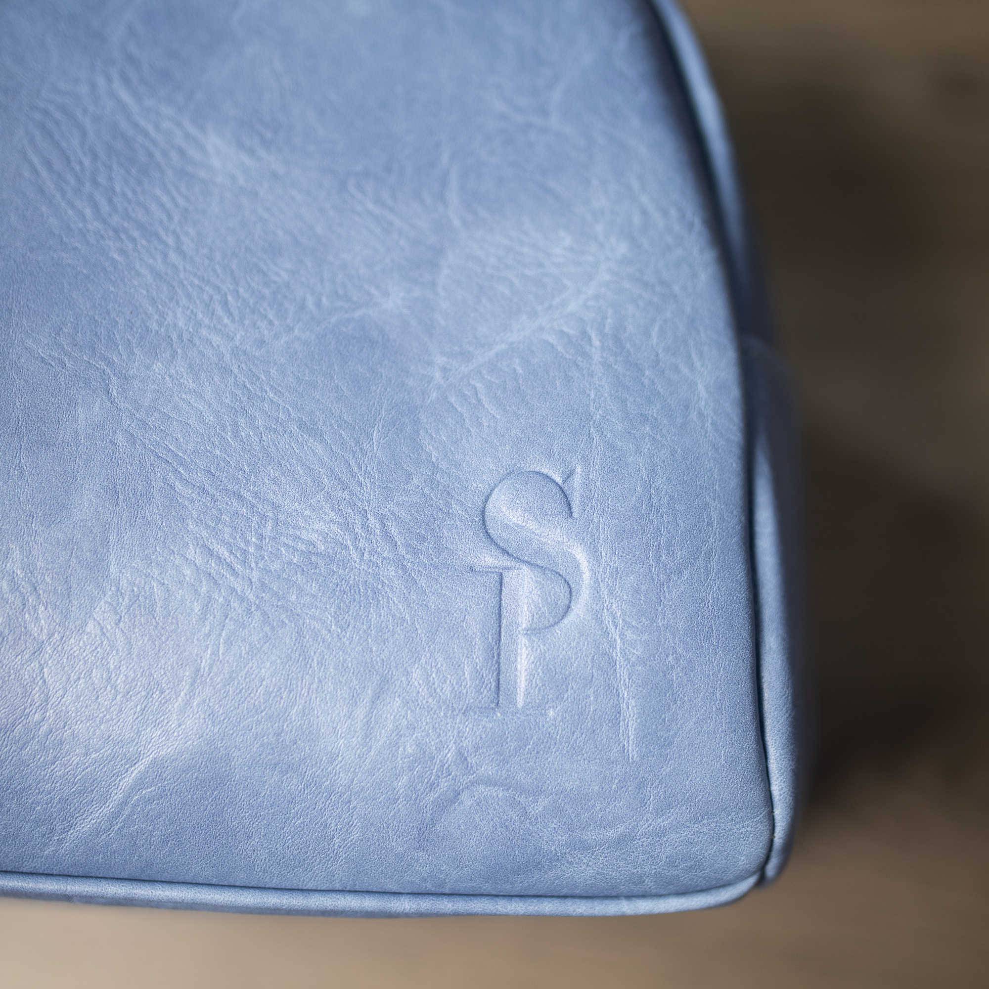 Baby Blue Leather Toiletry Bag - Sole Premise