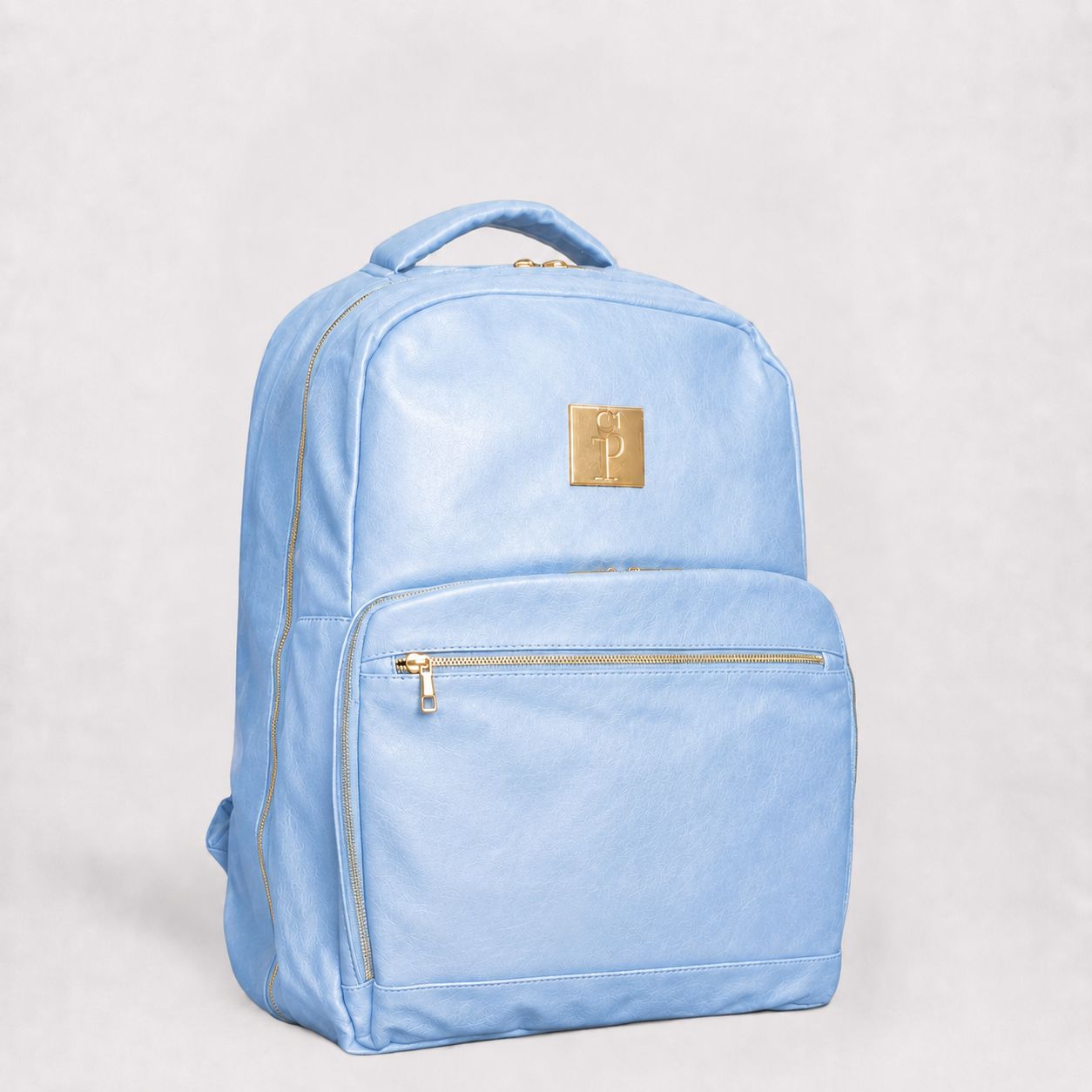 Baby Blue Leather Commuter Bag